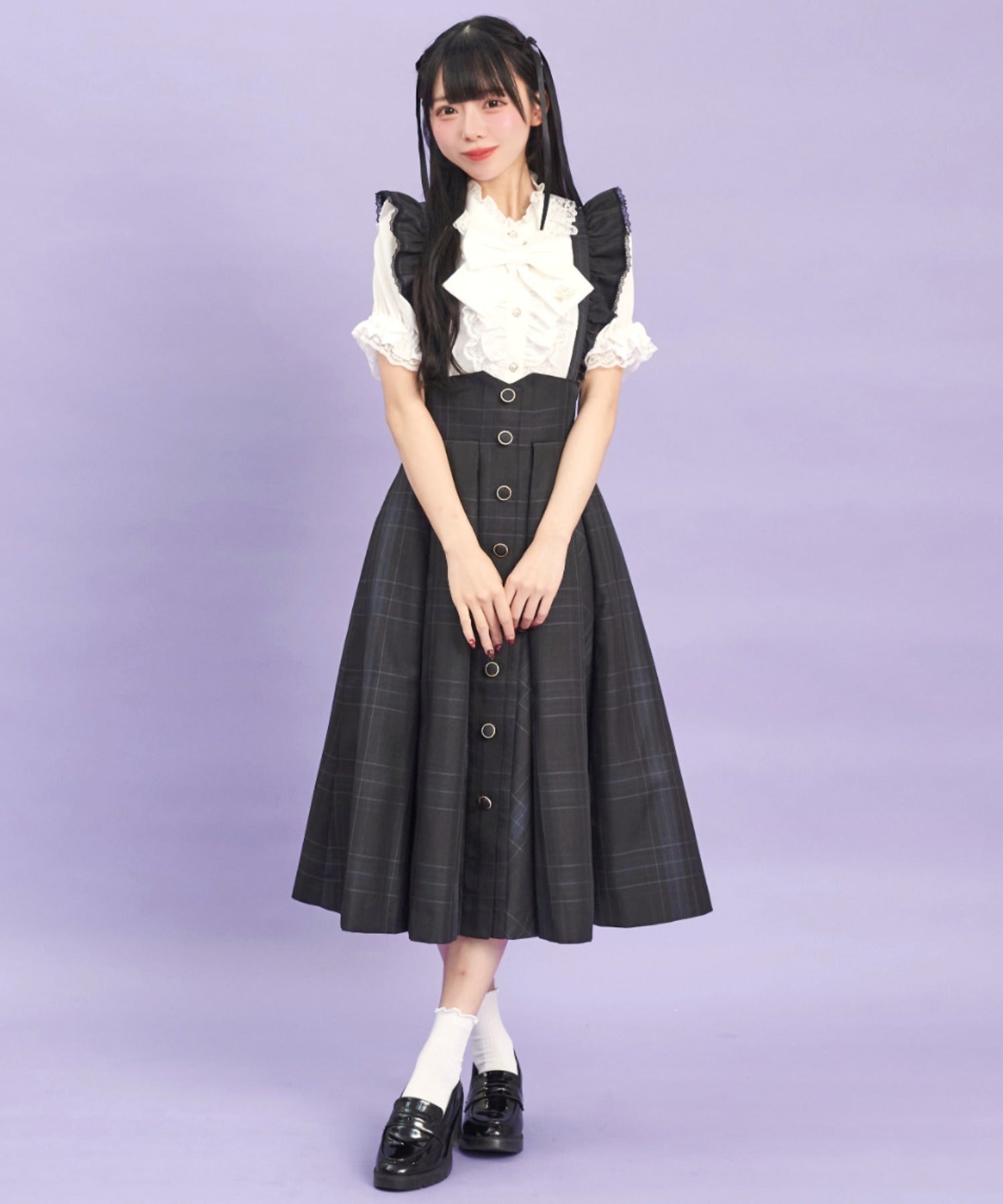 シークレットハニー Secret Honey マチ付きスカート （チェックブラック） チェックブラック