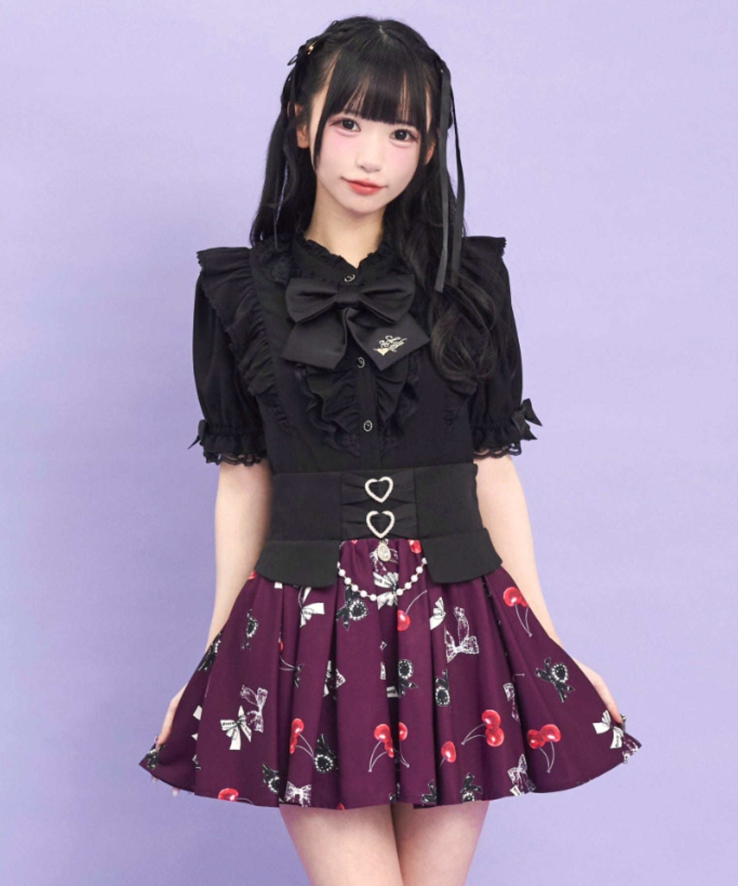 シークレットハニー Secret Honey チェリーリボンプリントスカパン （ワイン） ワイン