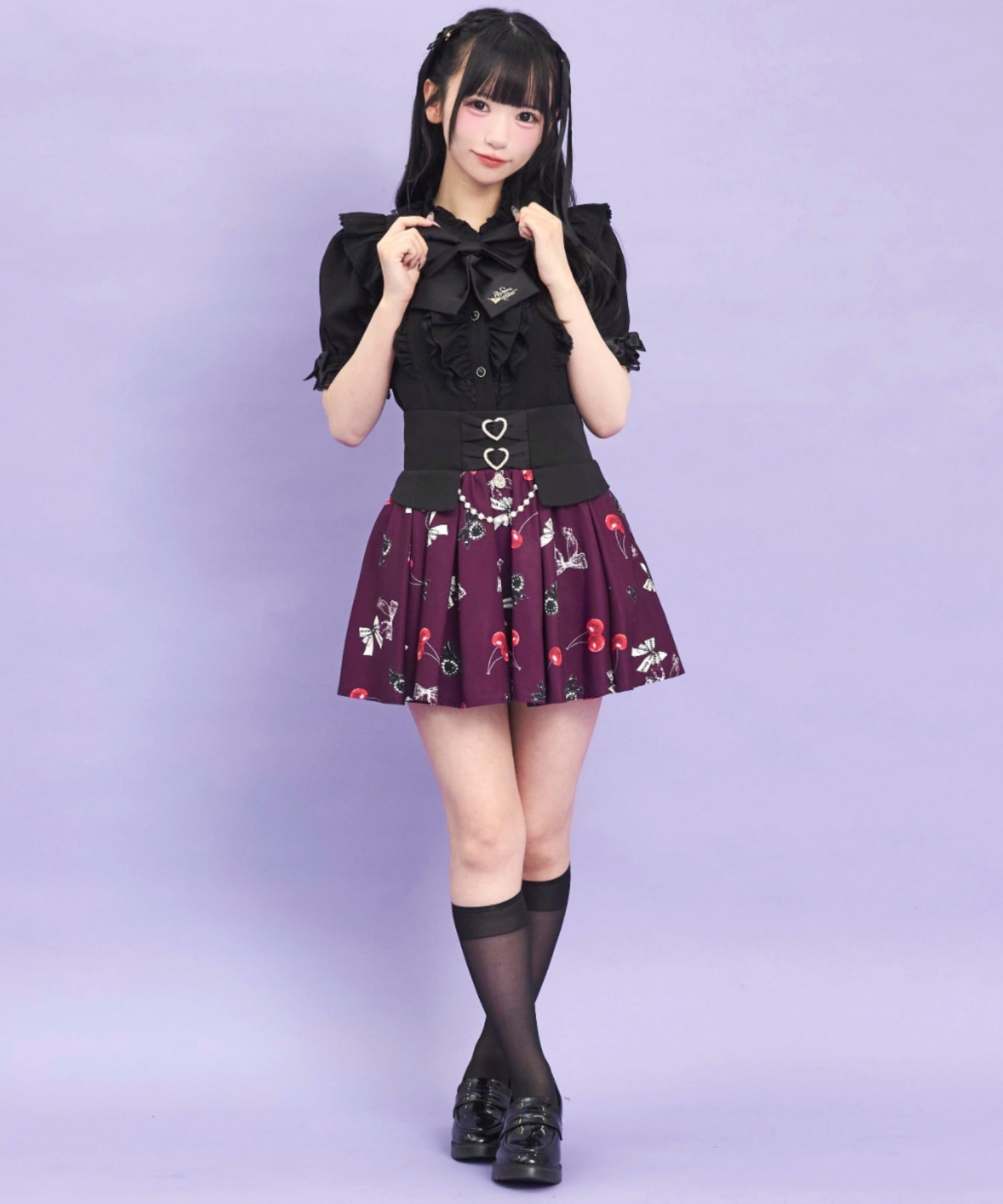 シークレットハニー Secret Honey チェリーリボンプリントスカパン （ワイン） ワイン