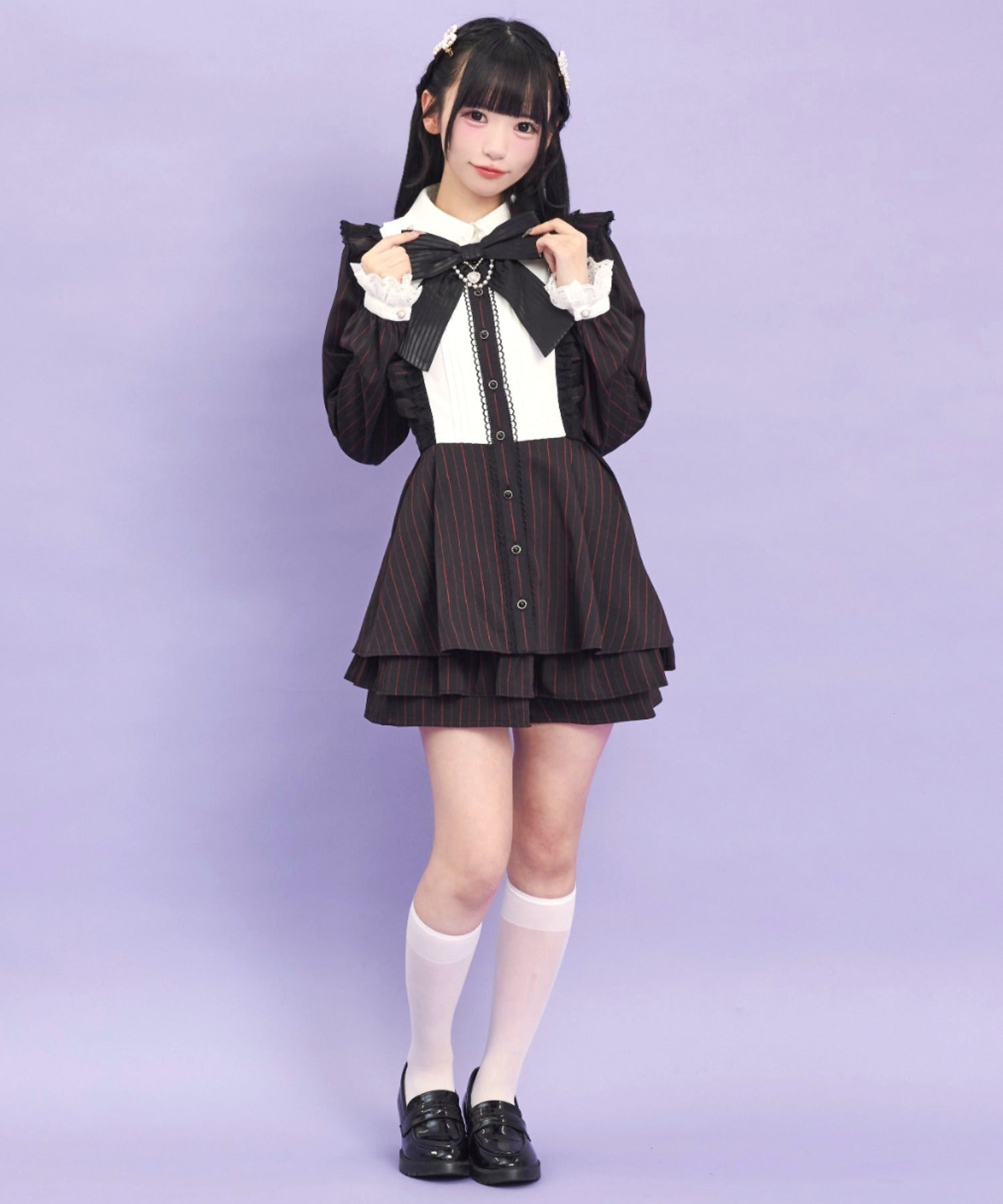 シークレットハニー Secret Honey ティアードヘムセットアップ （ブラック） ブラック