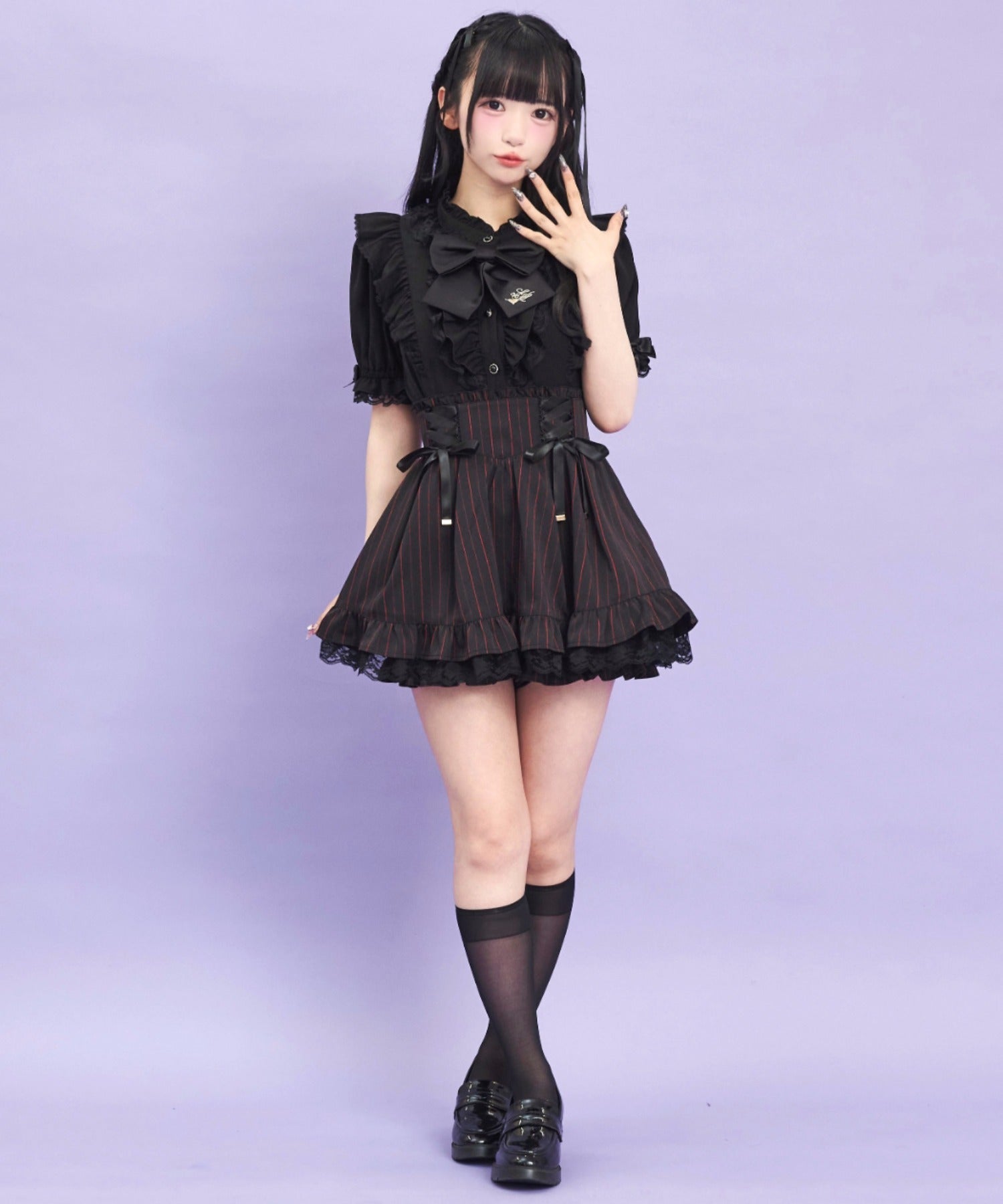 シークレットハニー Secret Honey サイドレースアップスカパン （ストライプ） ストライプ