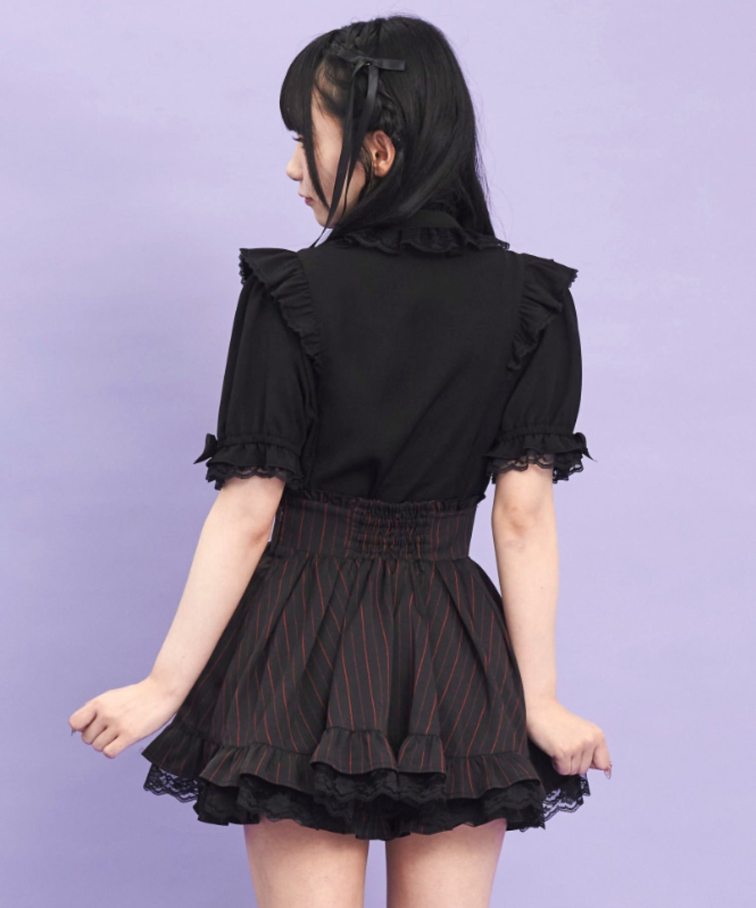 シークレットハニー Secret Honey サイドレースアップスカパン （ストライプ） ストライプ