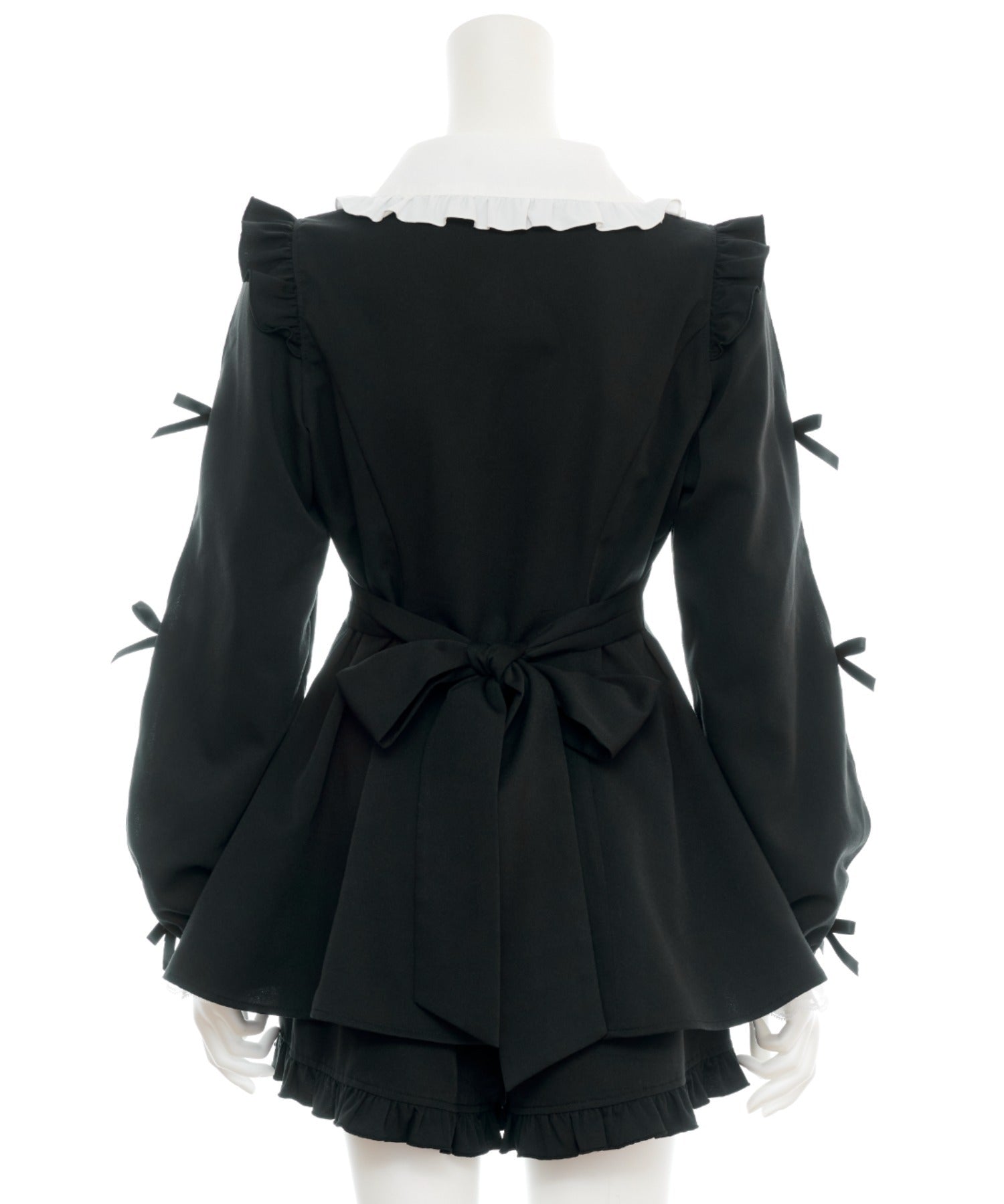 シークレットハニー Secret Honey 袖スリットレースフリルセットアップ （クロ） クロ