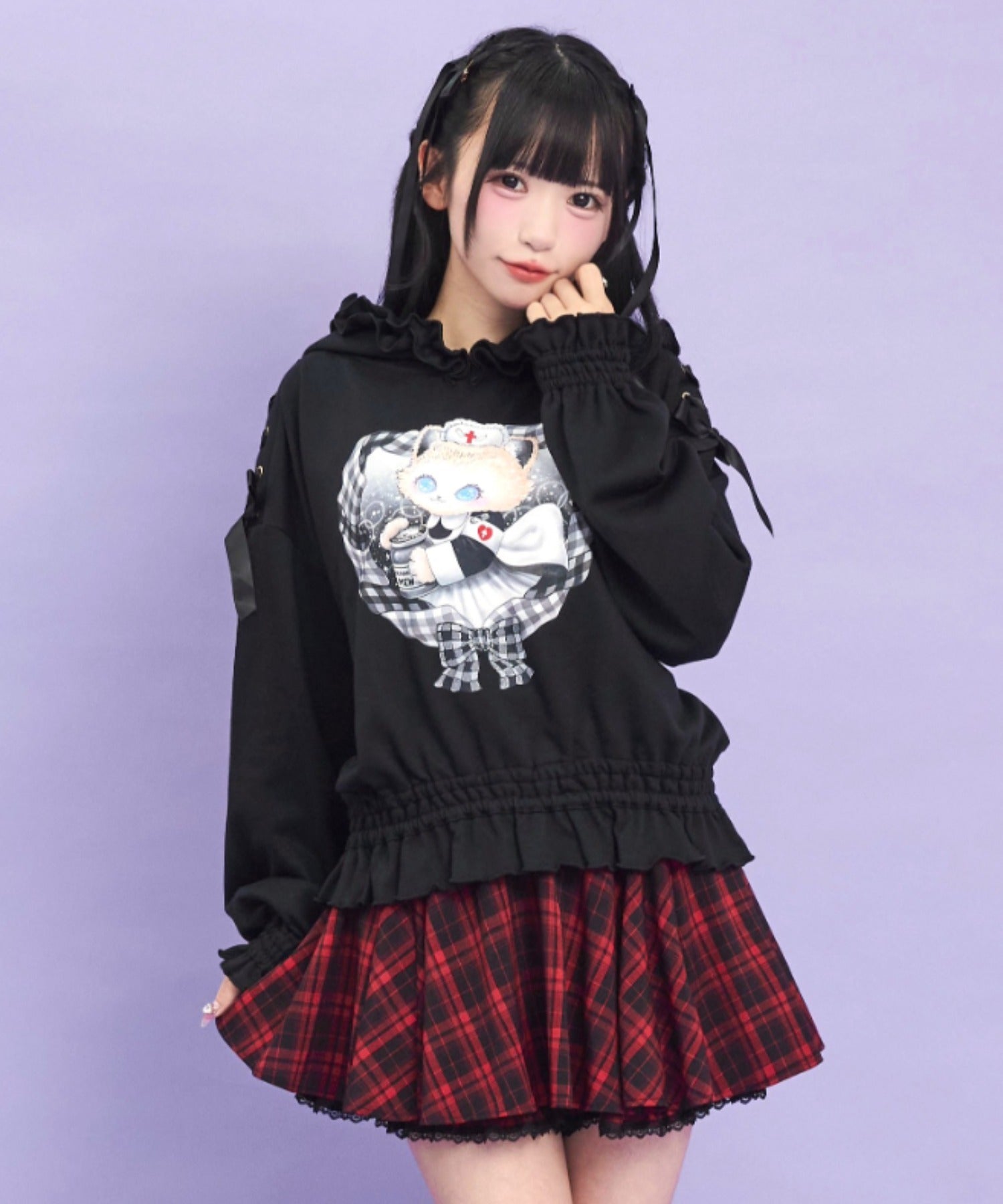 シークレットハニー Secret Honey Catフリルパーカー （クロ） クロ