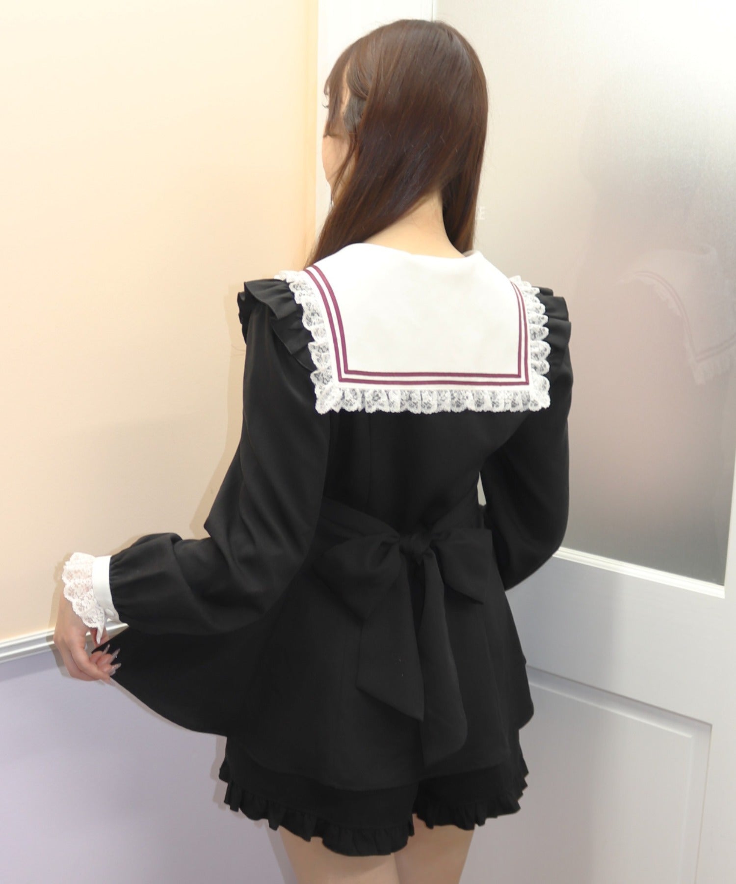 シークレットハニー Secret Honey レースヨークセーラーカラーセットアップ （クロ） クロ