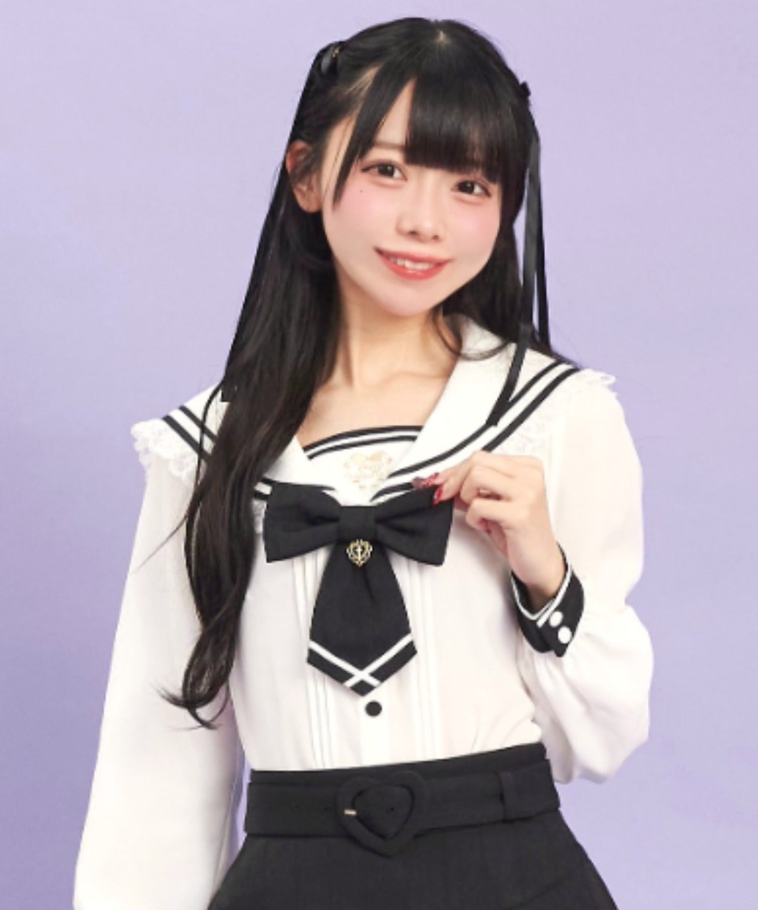 シークレットハニー Secret Honey リボン付セーラーカラーブラウス （クロ） クロ