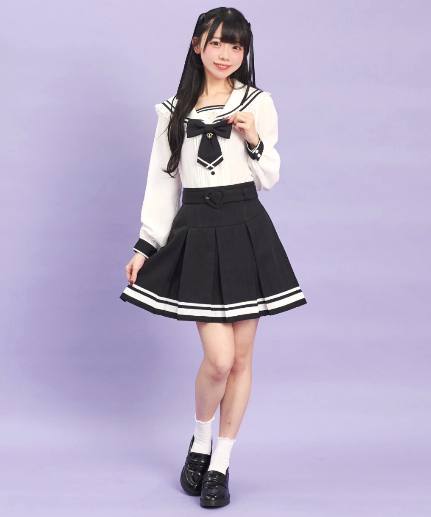 シークレットハニー Secret Honey ベルト付ボックスプリーツスカート （クロ） クロ