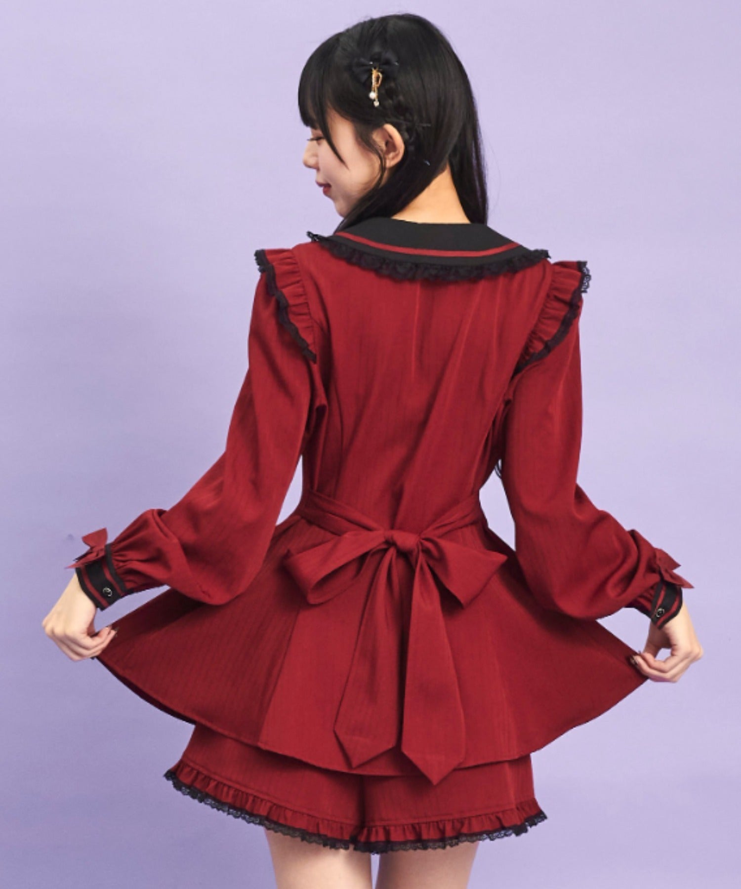 シークレットハニー Secret Honey Uネックカラーセットアップ （ワイン） ワイン