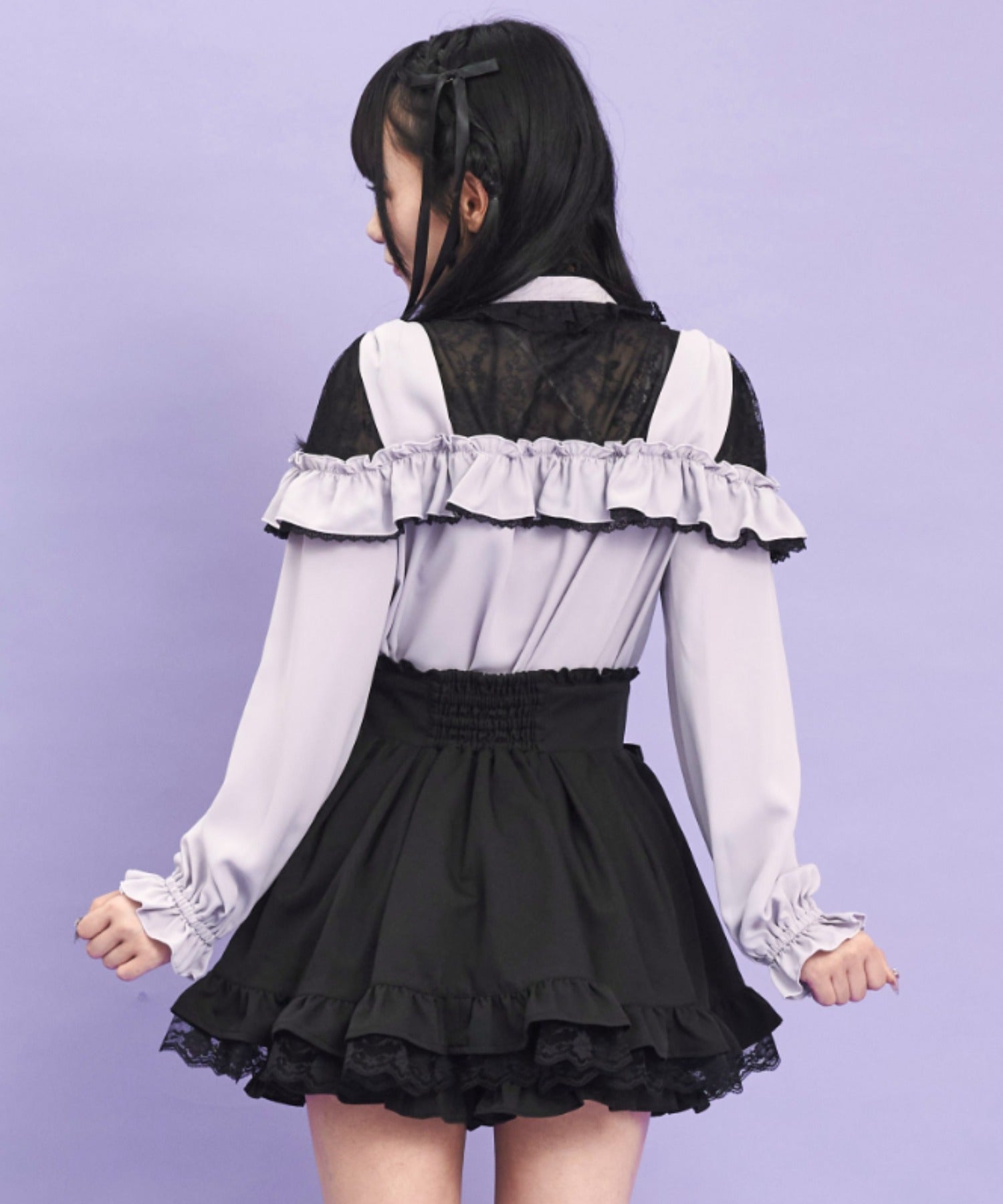 シークレットハニー Secret Honey ショルダーリボンブラウス （グレー） グレー