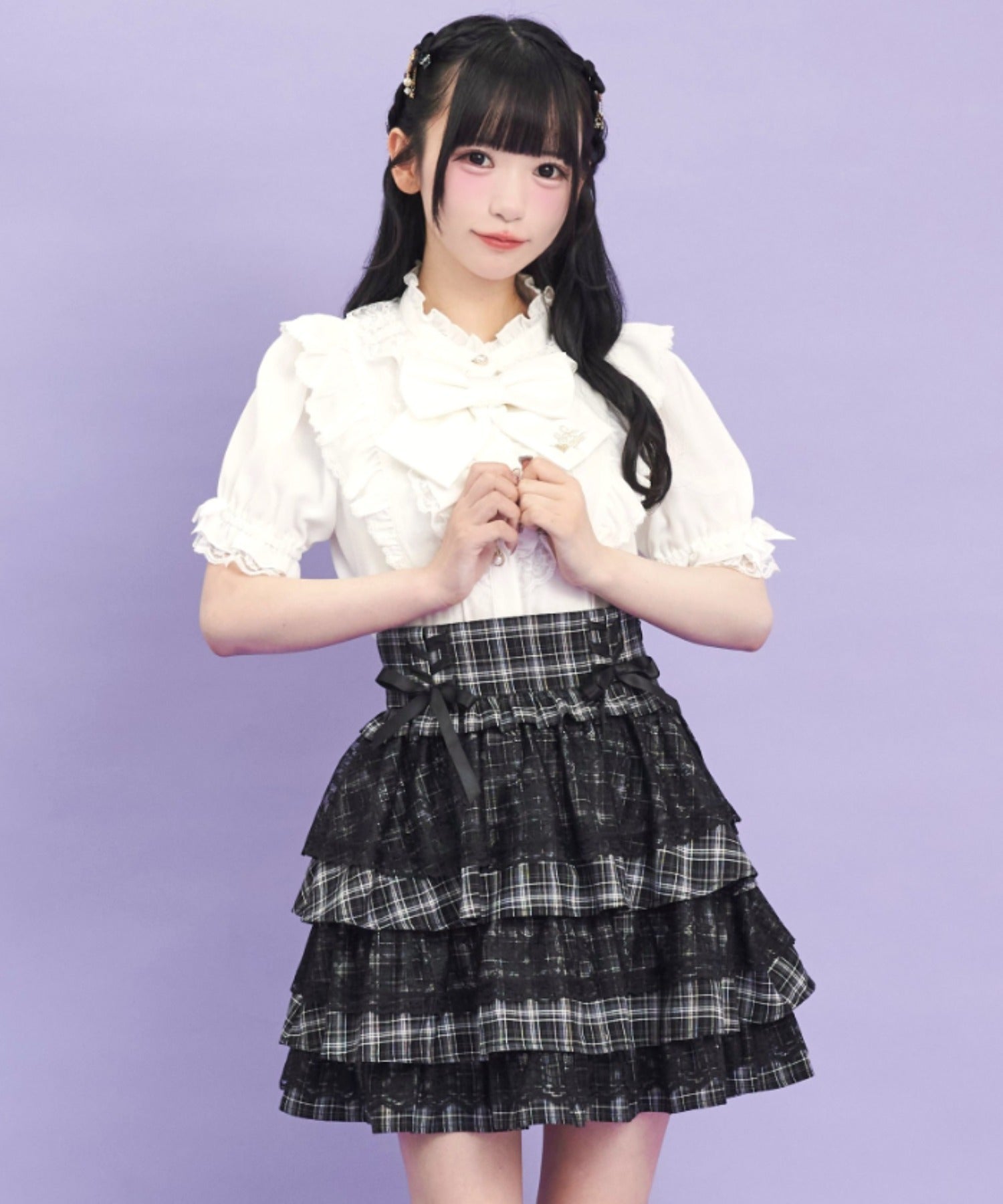 シークレットハニー Secret Honey レースティアードスカート （チェッククロ） チェッククロ