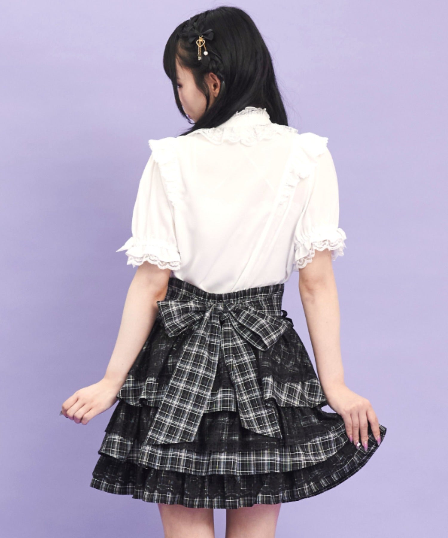 シークレットハニー Secret Honey レースティアードスカート （チェッククロ） チェッククロ