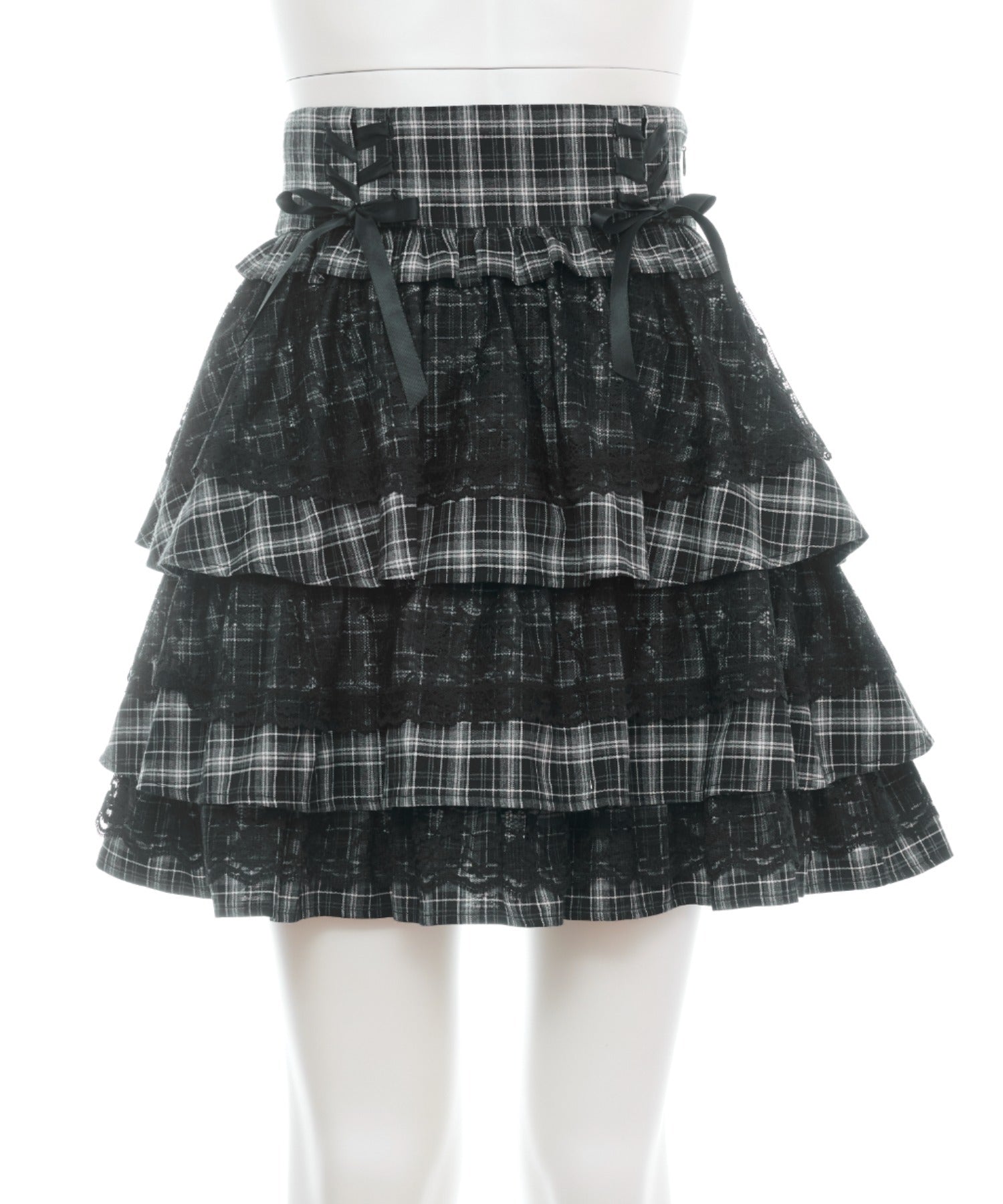 シークレットハニー Secret Honey レースティアードスカート （チェッククロ） チェッククロ