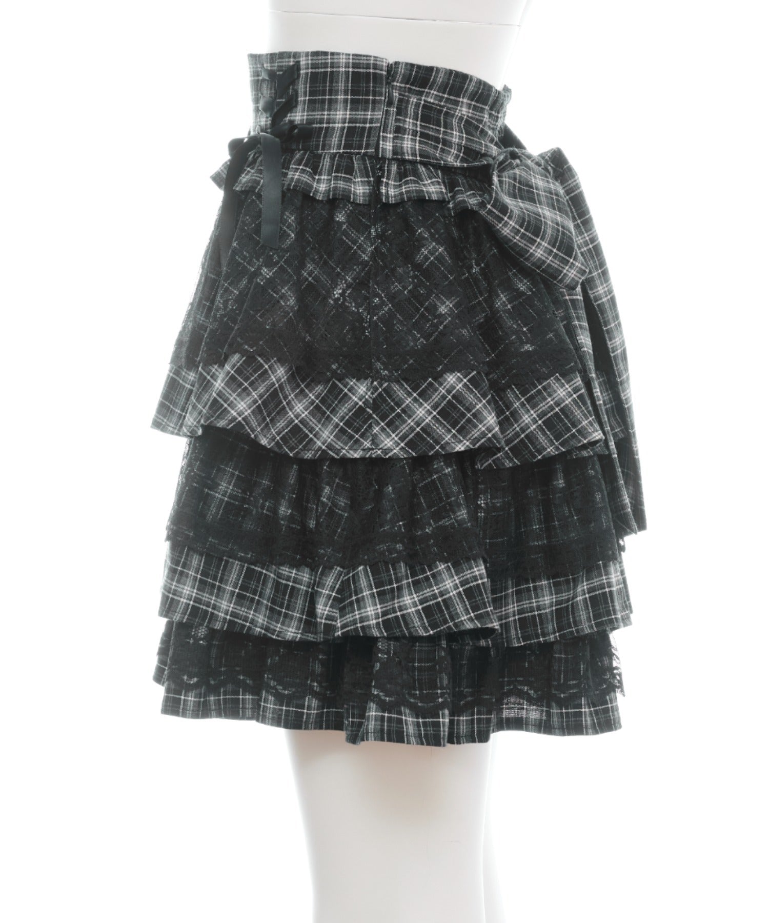 シークレットハニー Secret Honey レースティアードスカート （チェッククロ） チェッククロ