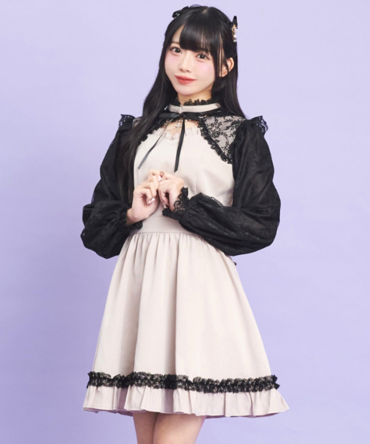 シークレットハニー Secret Honey アクセサリー付レース切替ワンピース （ピンク） ピンク