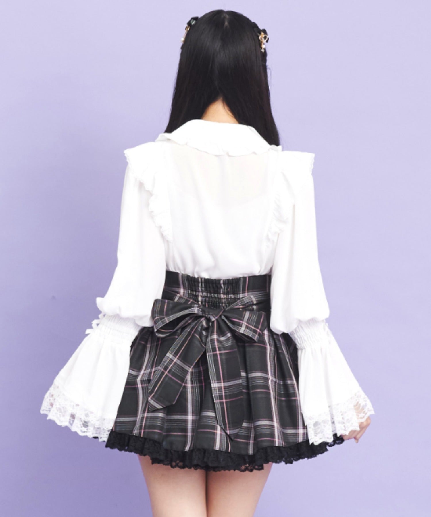 シークレットハニー Secret Honey リボンタブレースアップスカパン （ピンク） ピンク