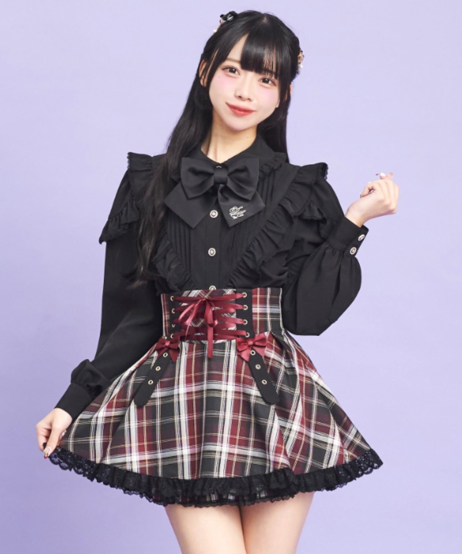 シークレットハニー Secret Honey リボンタブレースアップスカパン （ワイン） ワイン