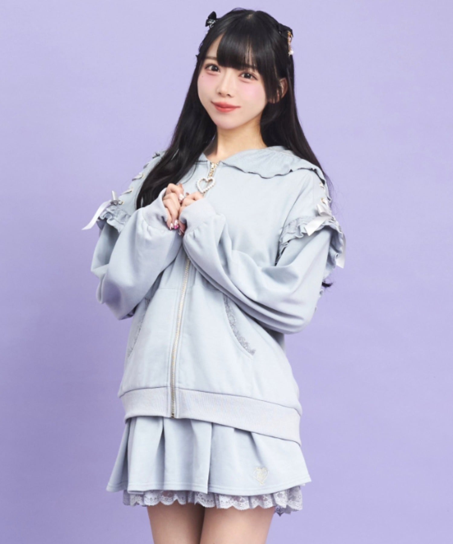 シークレットハニー Secret Honey レースZIPパーカー （グレー） グレー