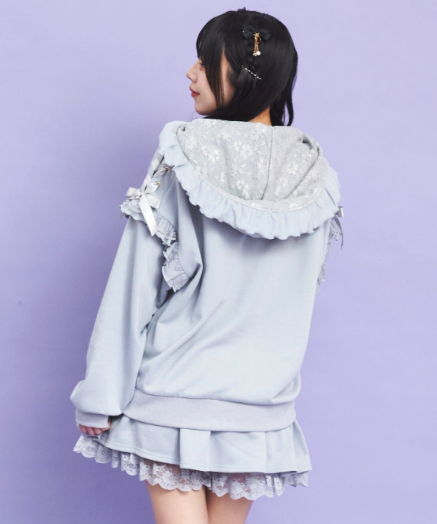 シークレットハニー Secret Honey レースZIPパーカー （グレー） グレー