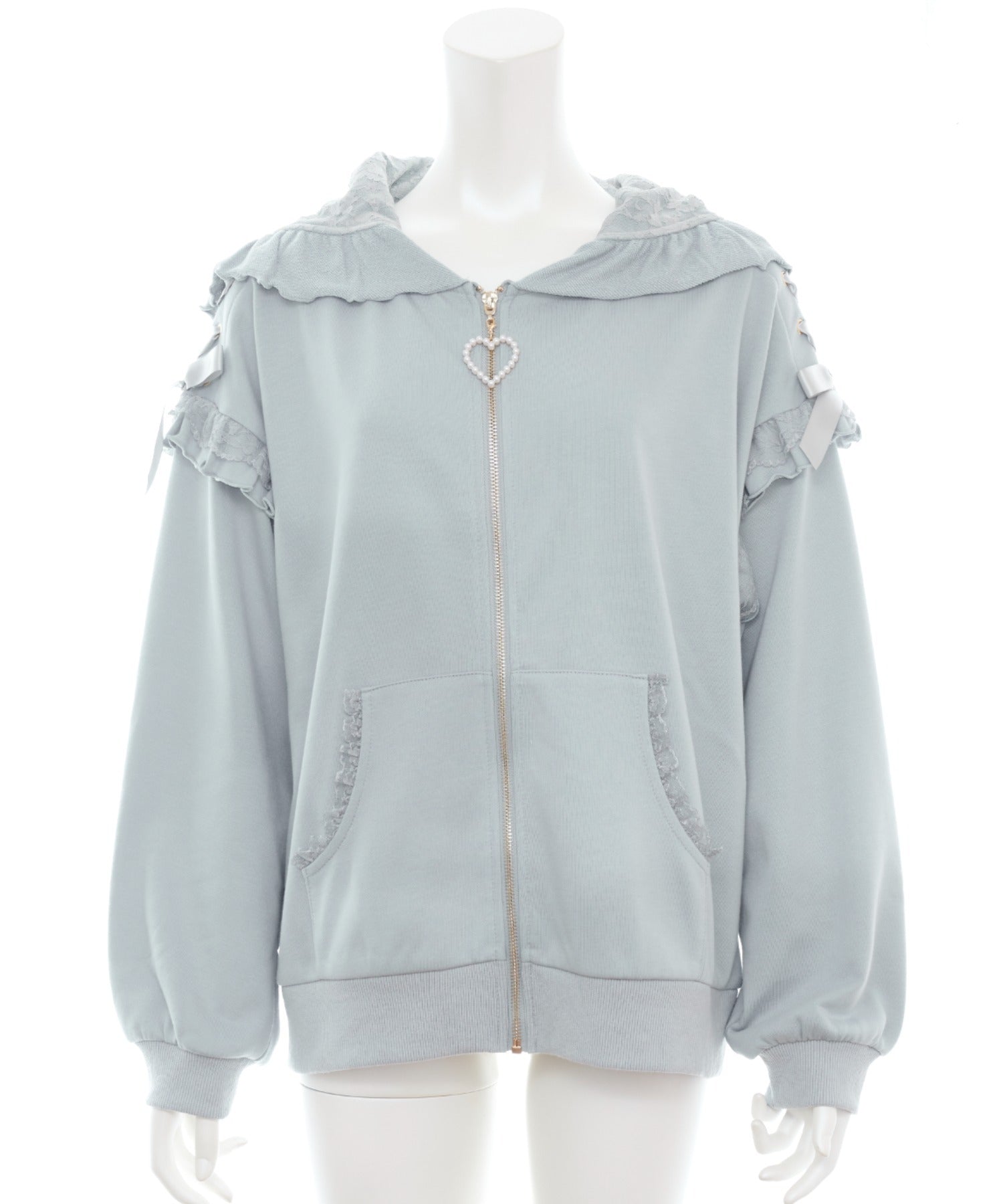 シークレットハニー Secret Honey レースZIPパーカー （グレー） グレー