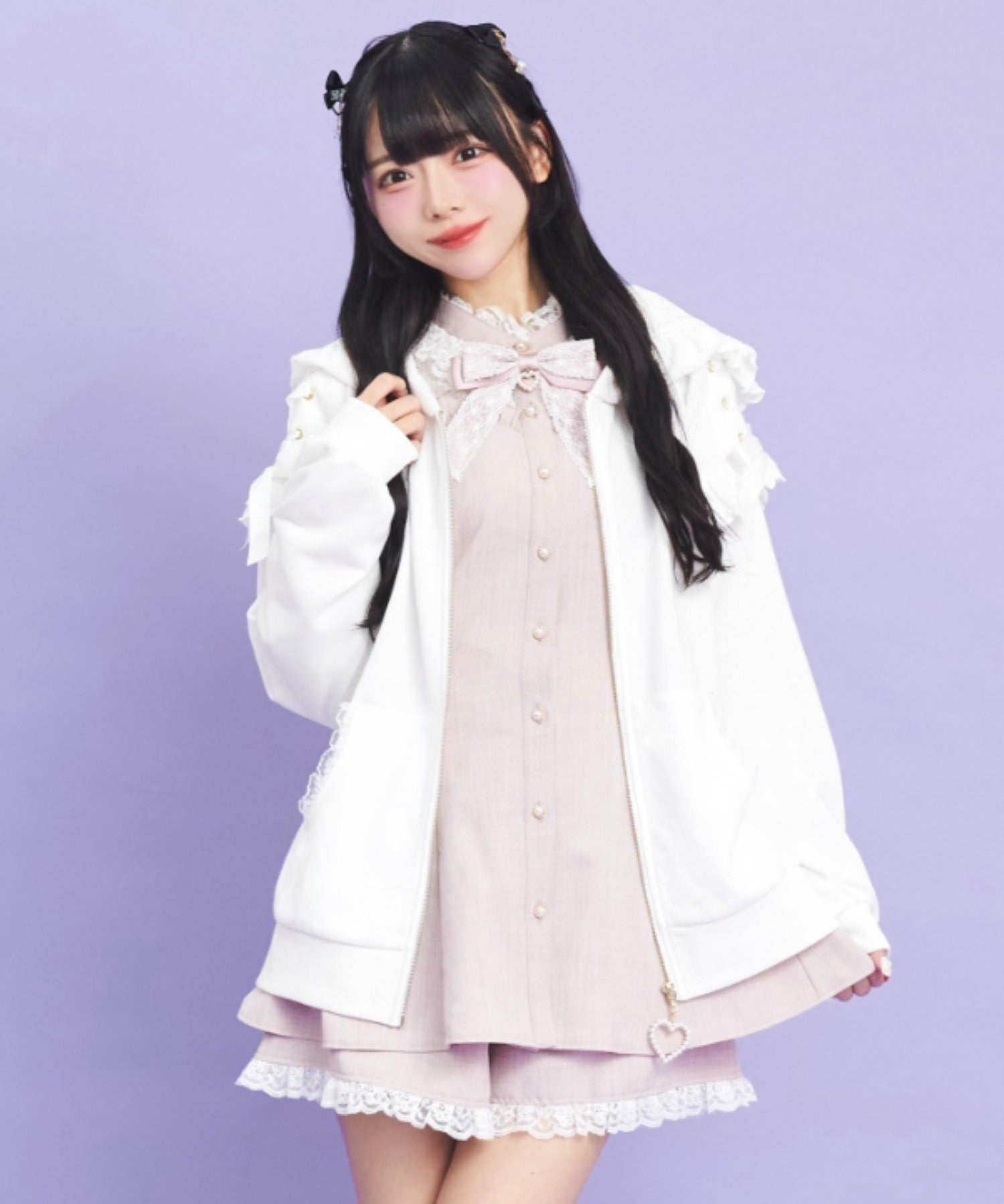 シークレットハニー Secret Honey レースZIPパーカー （ホワイト） ホワイト