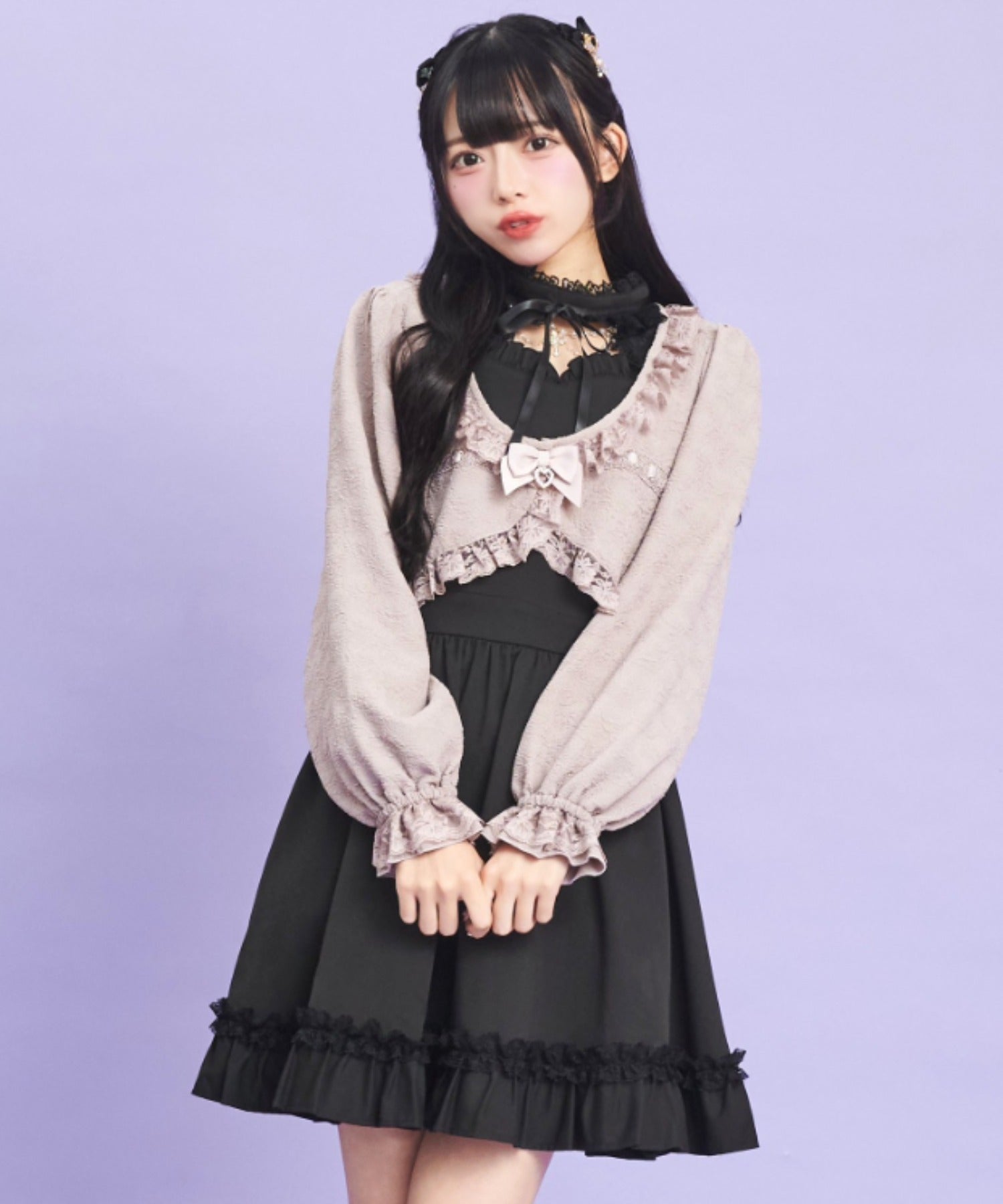 シークレットハニー Secret Honey ローズ柄ショートボレロ （ピンク） ピンク