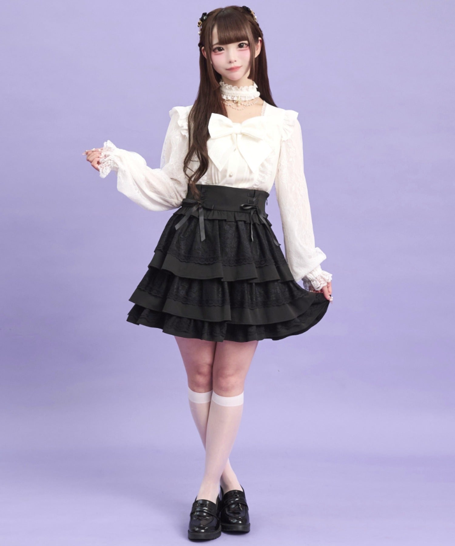 シークレットハニー Secret Honey アクセサリーチョーカー付ブラウス （ホワイト） ホワイト