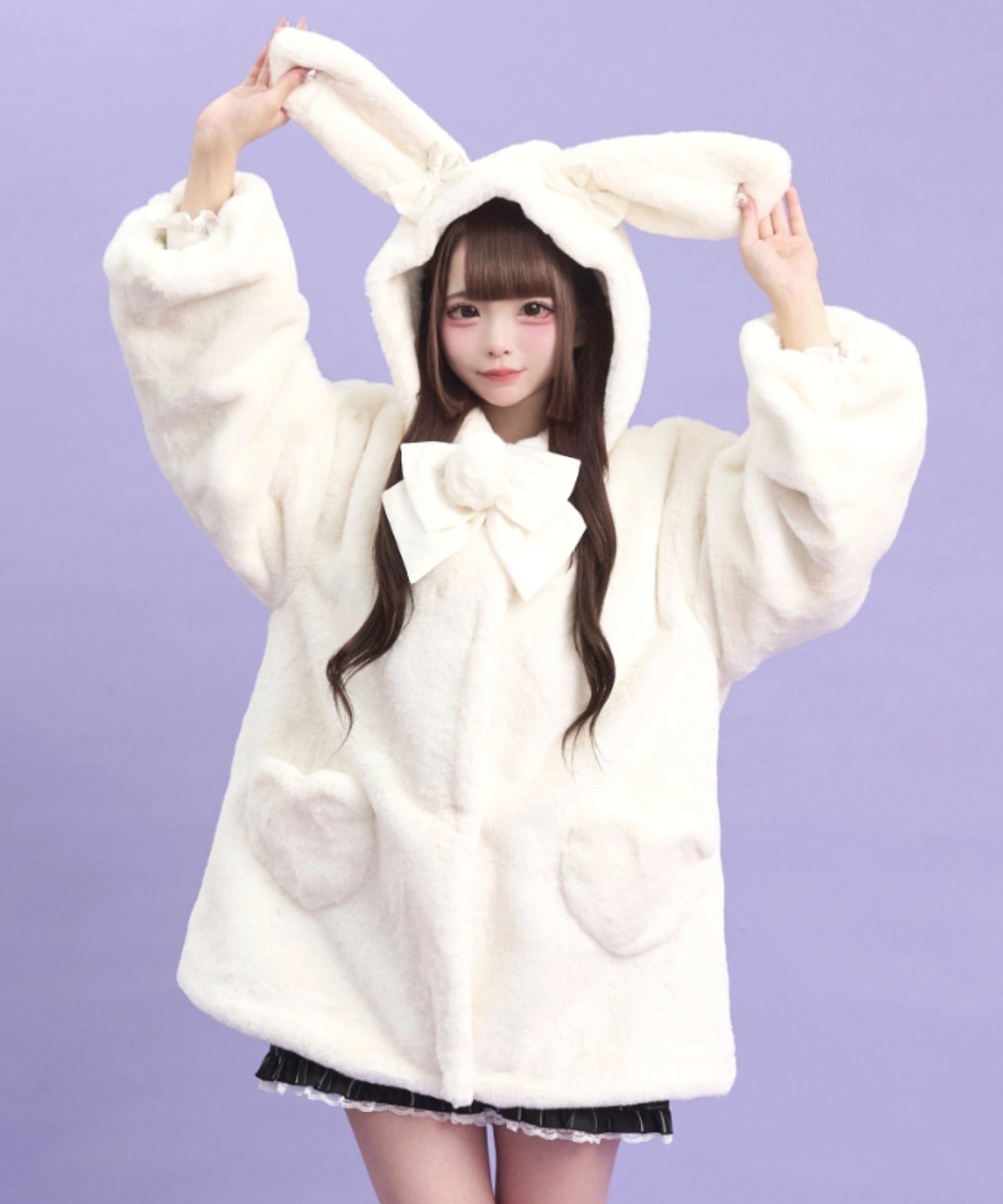 シークレットハニー Secret Honey うさ耳ファーコート （ホワイト） ホワイト