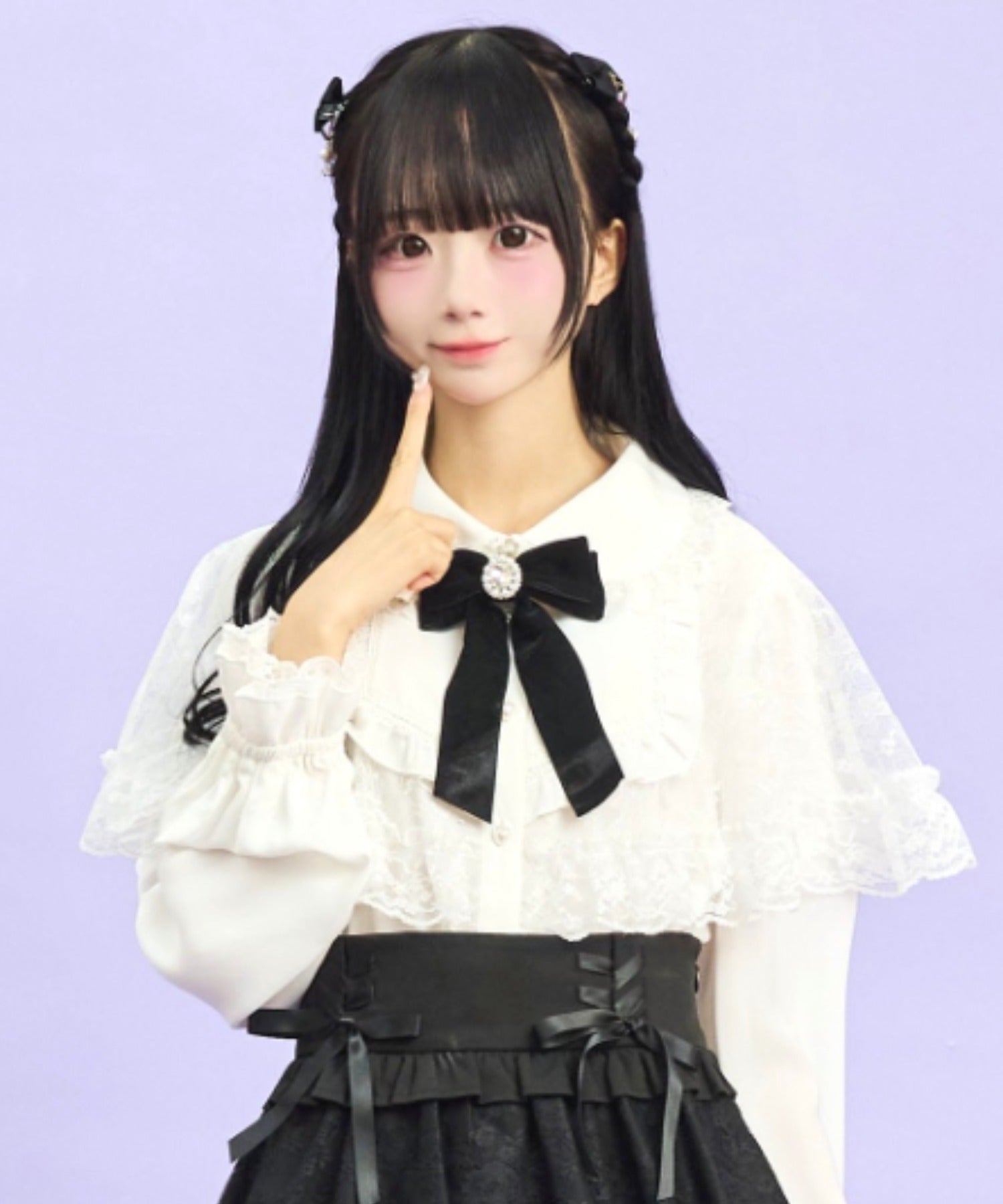 シークレットハニー Secret Honey レースケープ風ヨークブラウス （ホワイト） ホワイト