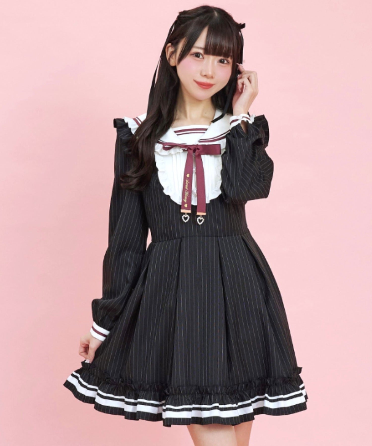 シークレットハニー Secret Honey ヨーク切替セーラーワンピース （クロ） クロ