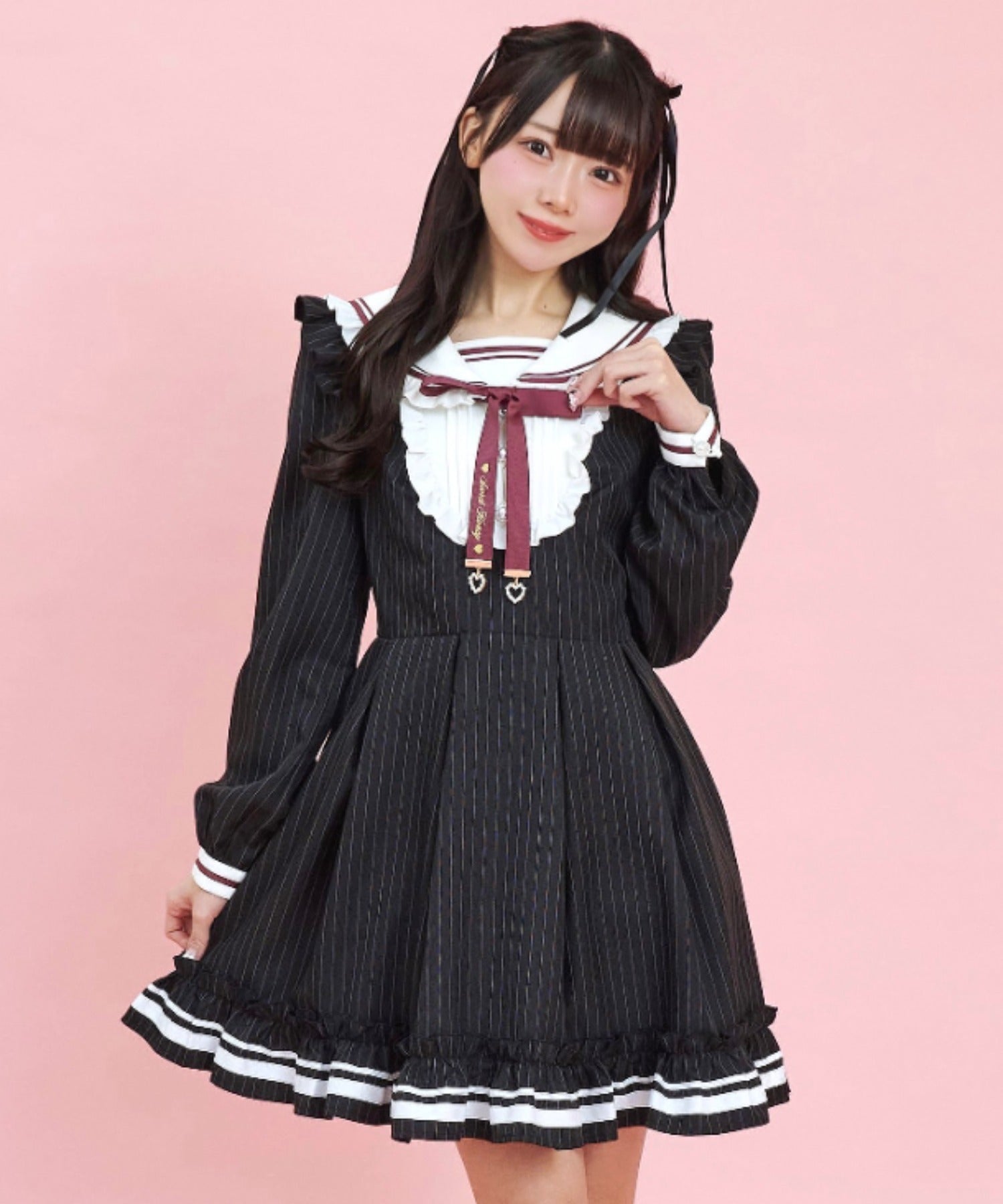 シークレットハニー Secret Honey ヨーク切替セーラーワンピース （クロ） クロ