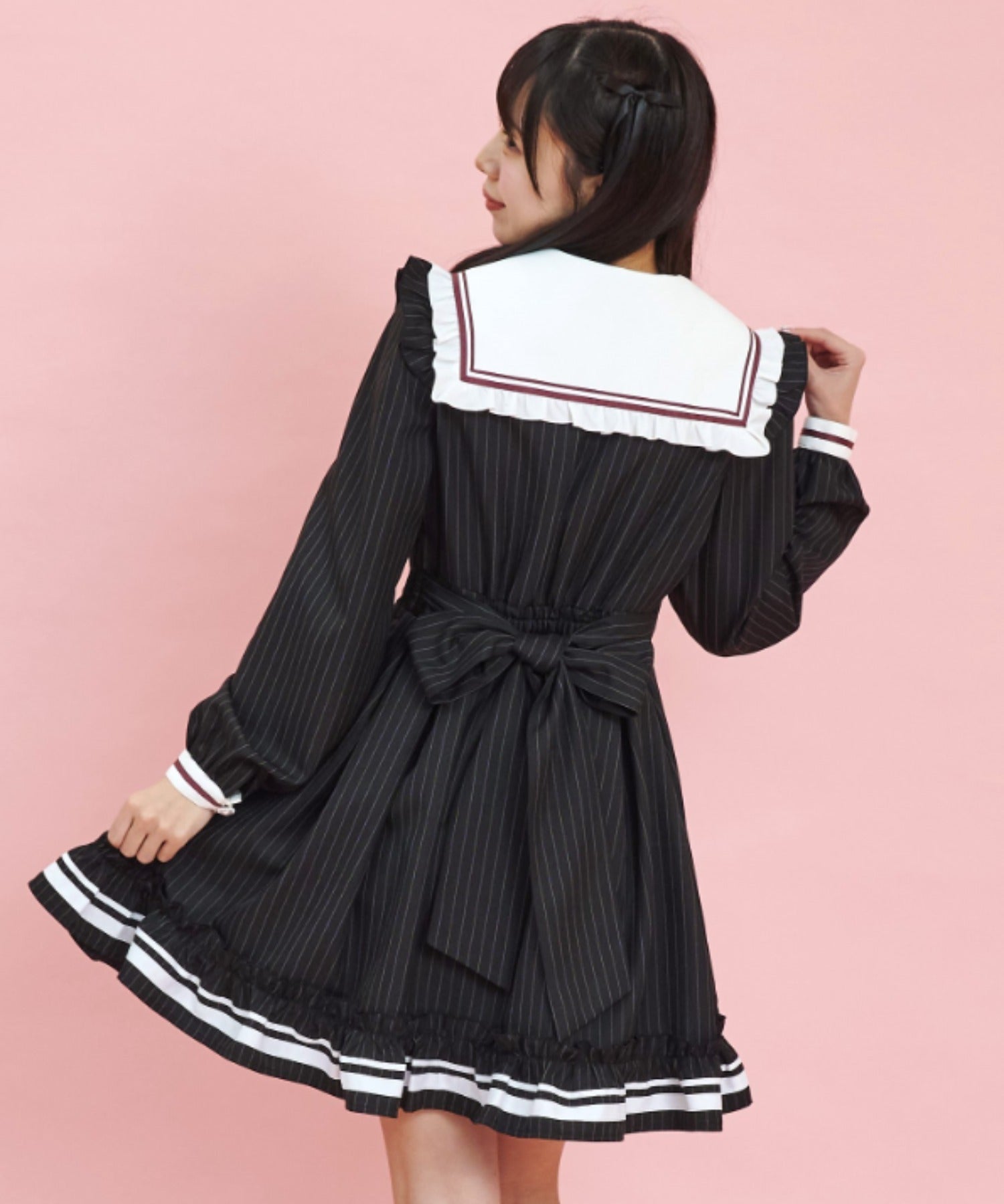 シークレットハニー Secret Honey ヨーク切替セーラーワンピース （クロ） クロ