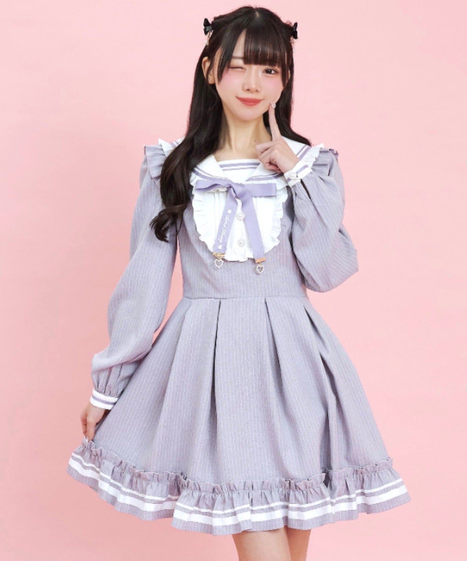 シークレットハニー Secret Honey ヨーク切替セーラーワンピース （ラベンダー） ラベンダー