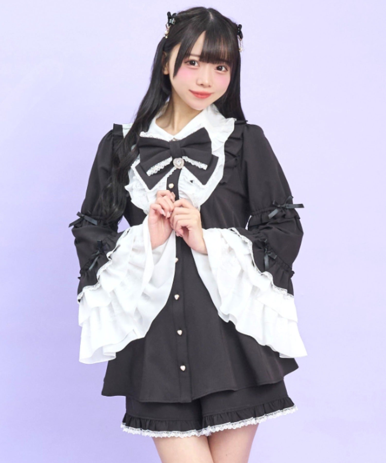 シークレットハニー Secret Honey ボリューム姫袖セットアップ （クロ） クロ