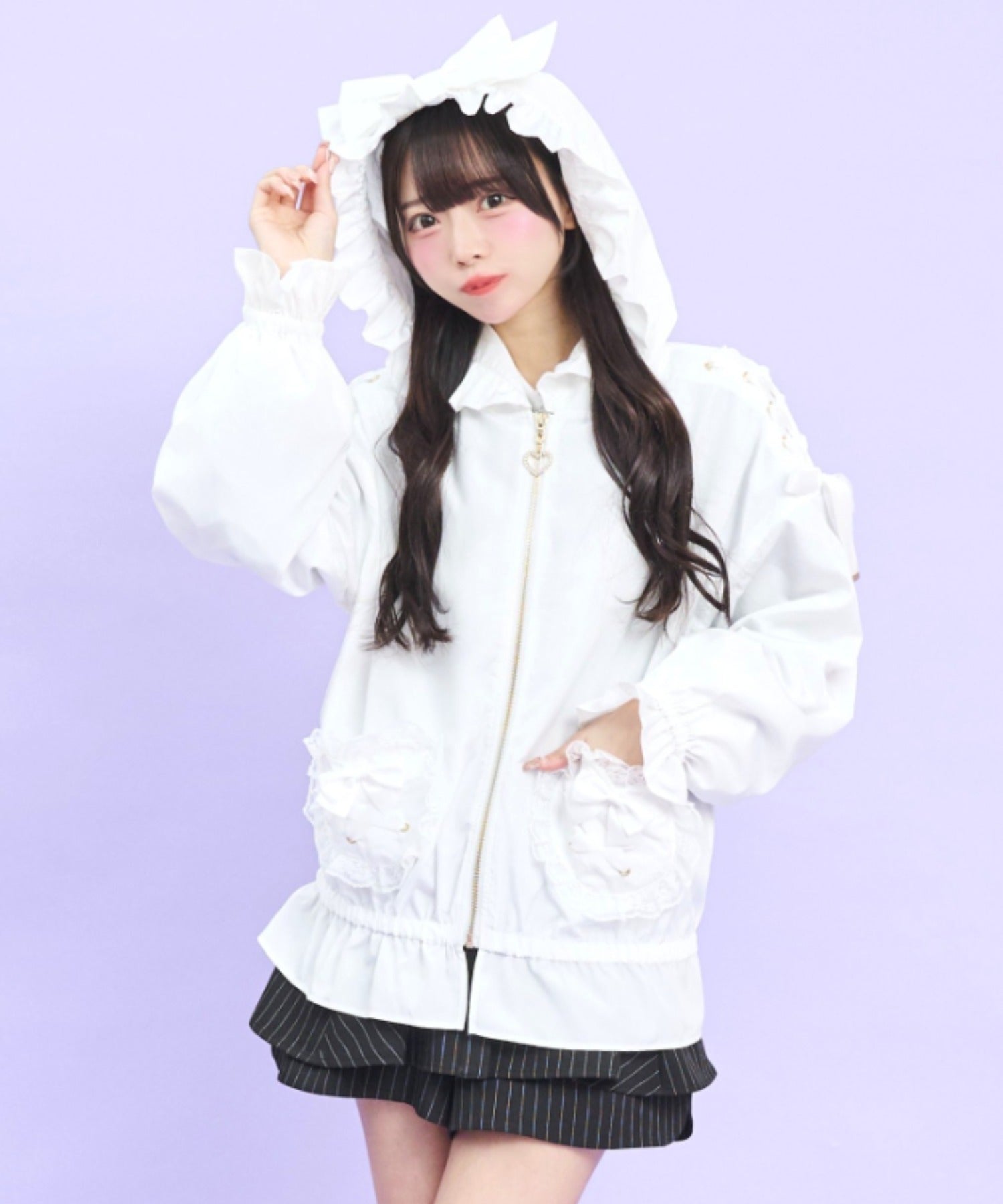 シークレットハニー Secret Honey リボンフードブルゾン （ホワイト） ホワイト