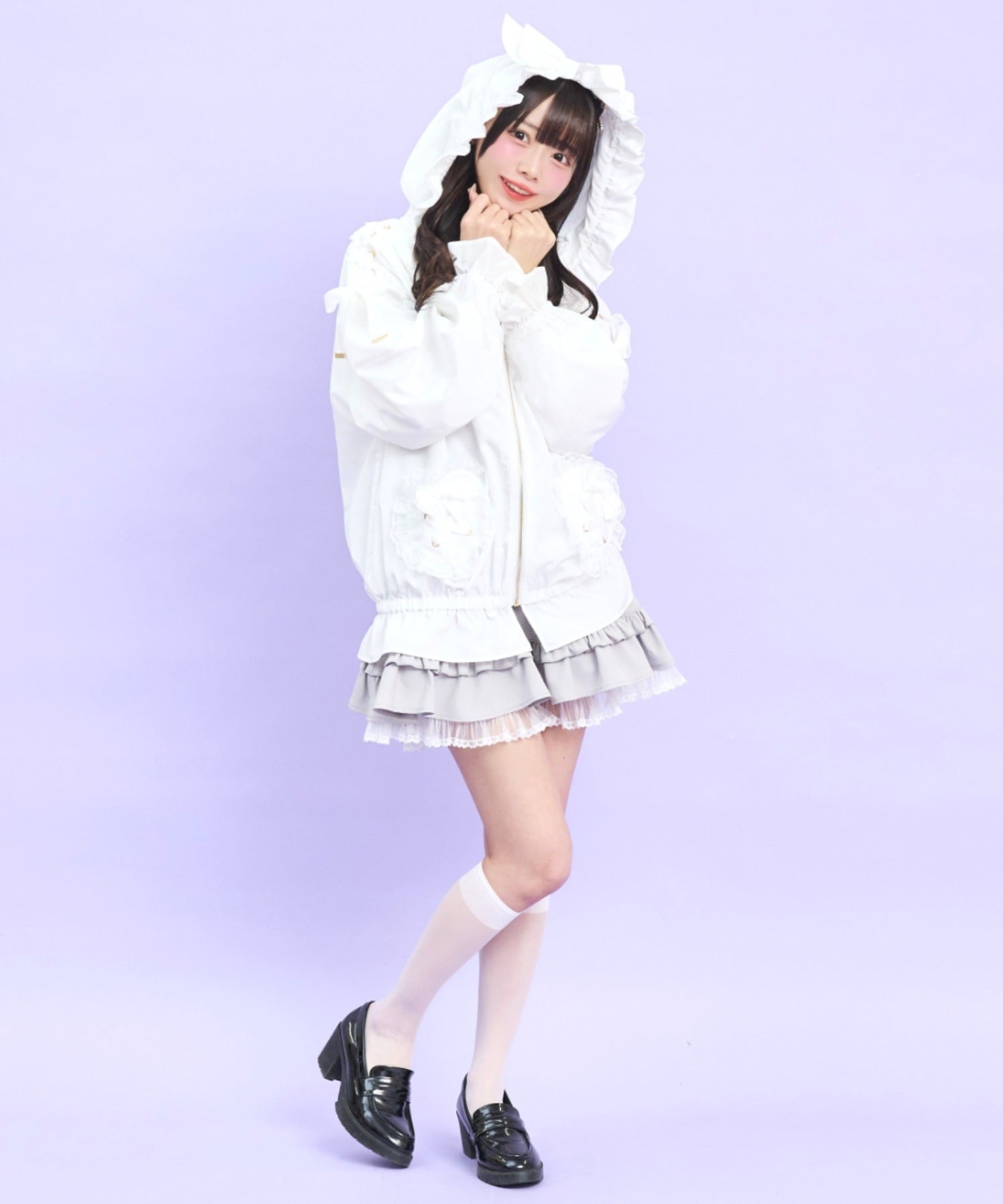 シークレットハニー Secret Honey リボンフードブルゾン （ホワイト） ホワイト