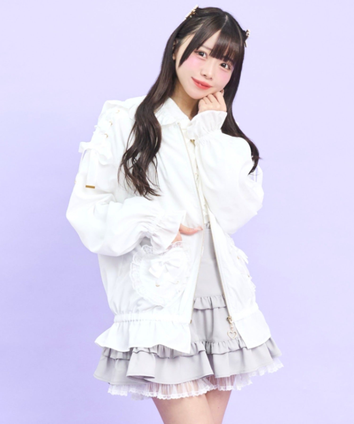 シークレットハニー Secret Honey リボンフードブルゾン （ホワイト） ホワイト