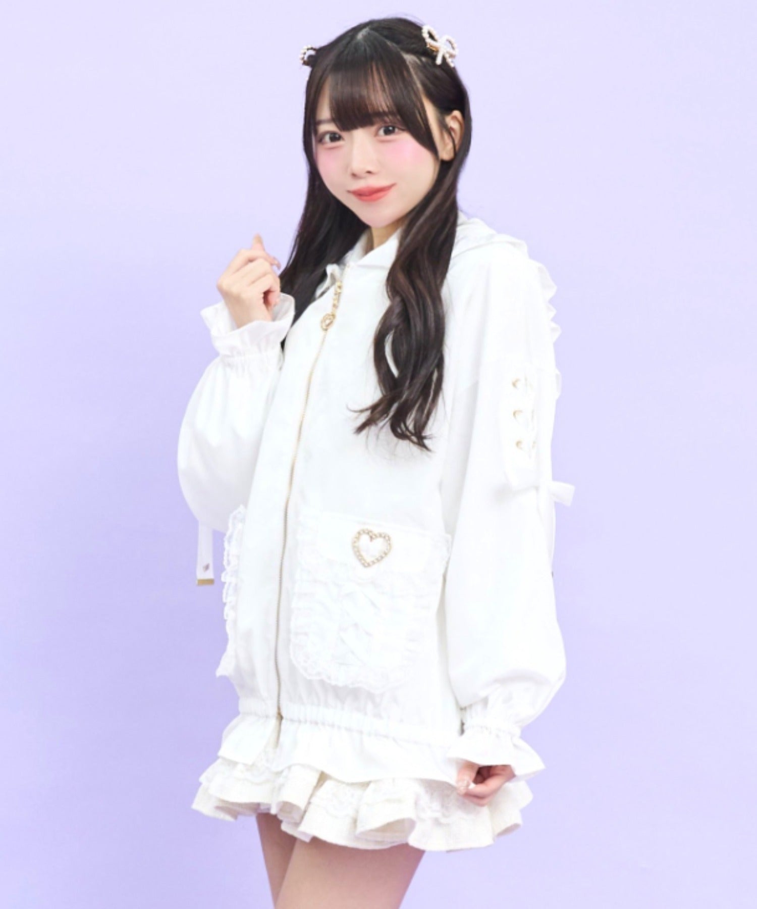 シークレットハニー Secret Honey うさ耳ハートバックルポケットブルゾン （ホワイト） ホワイト