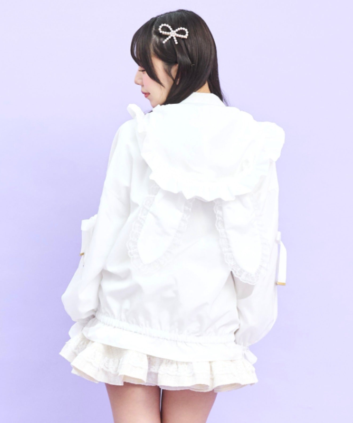 シークレットハニー Secret Honey うさ耳ハートバックルポケットブルゾン （ホワイト） ホワイト