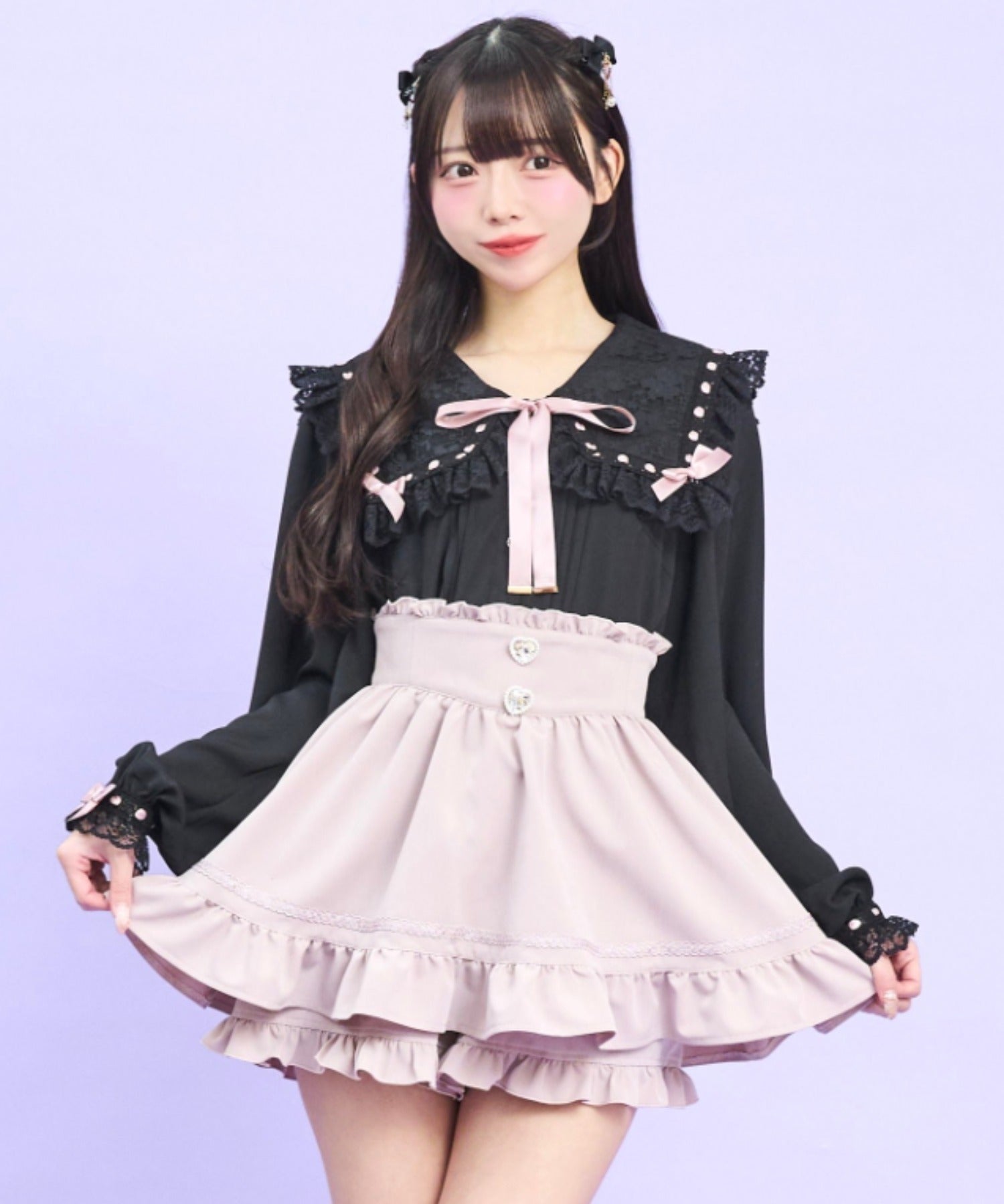 シークレットハニー Secret Honey はしごレースセーラーブラウス （クロ） クロ