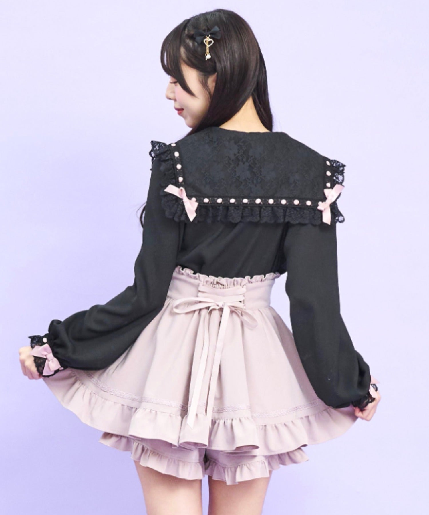 シークレットハニー Secret Honey はしごレースセーラーブラウス （クロ） クロ