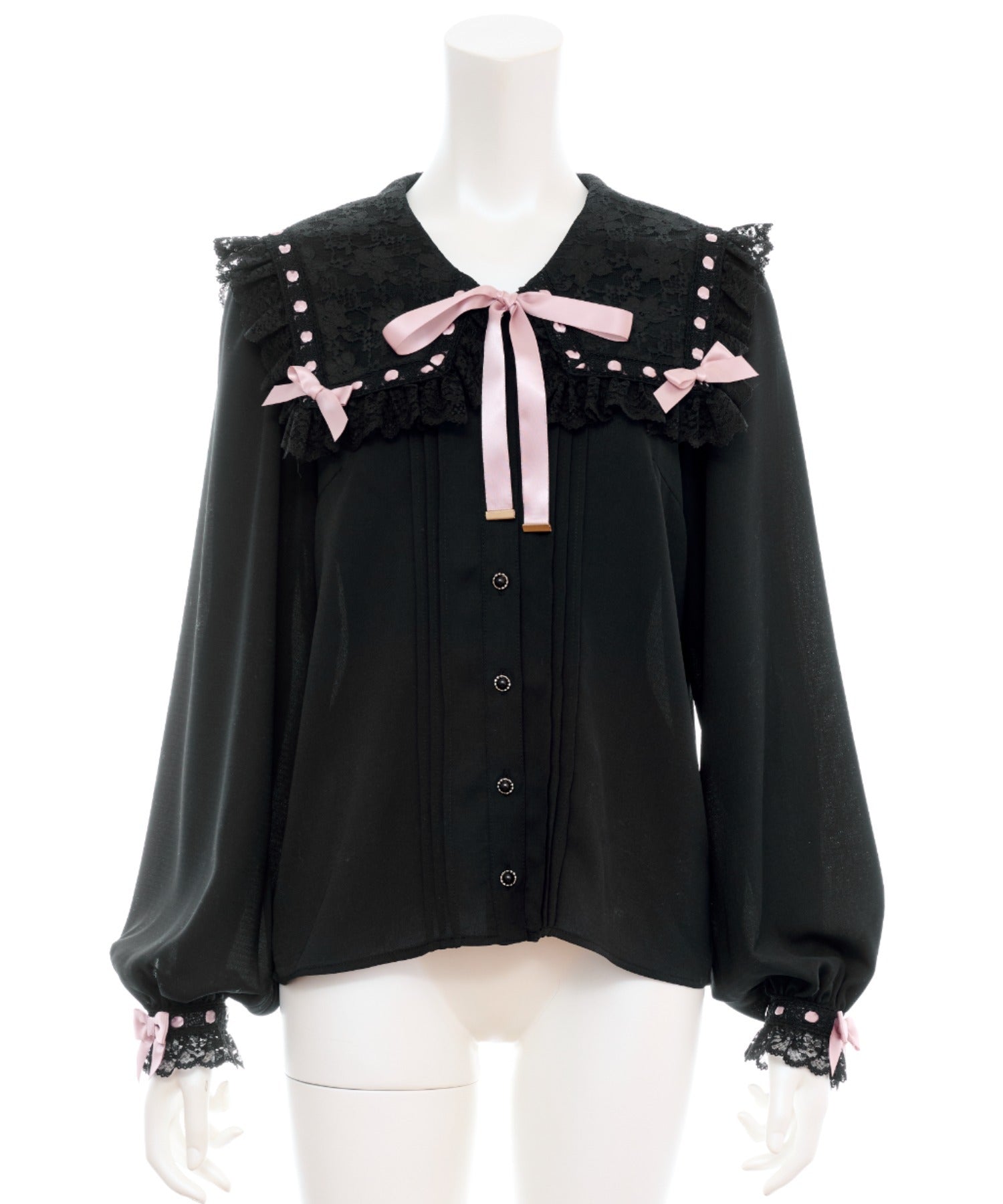 シークレットハニー Secret Honey はしごレースセーラーブラウス （クロ） クロ