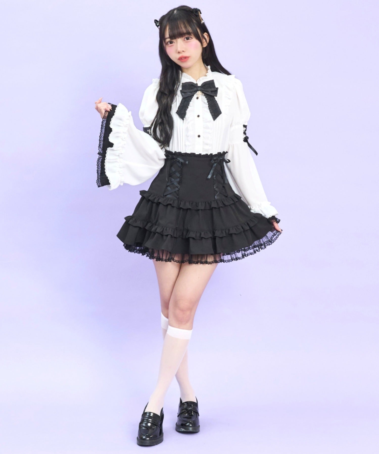 シークレットハニー Secret Honey レースアップティアードスカパン （クロ） クロ