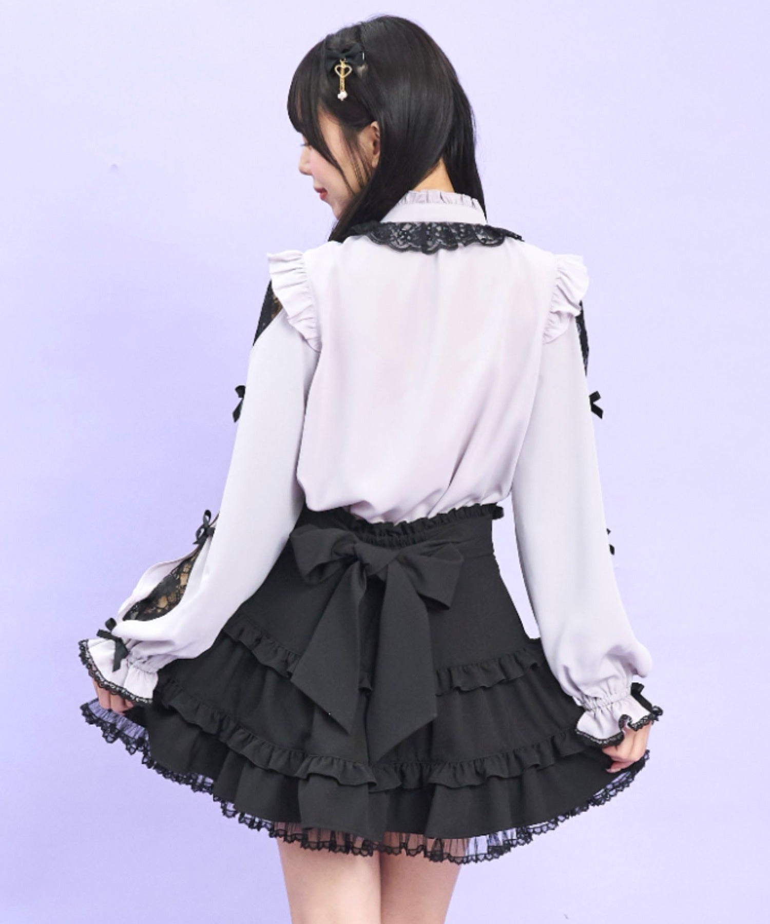 シークレットハニー Secret Honey レースアップティアードスカパン （クロ） クロ