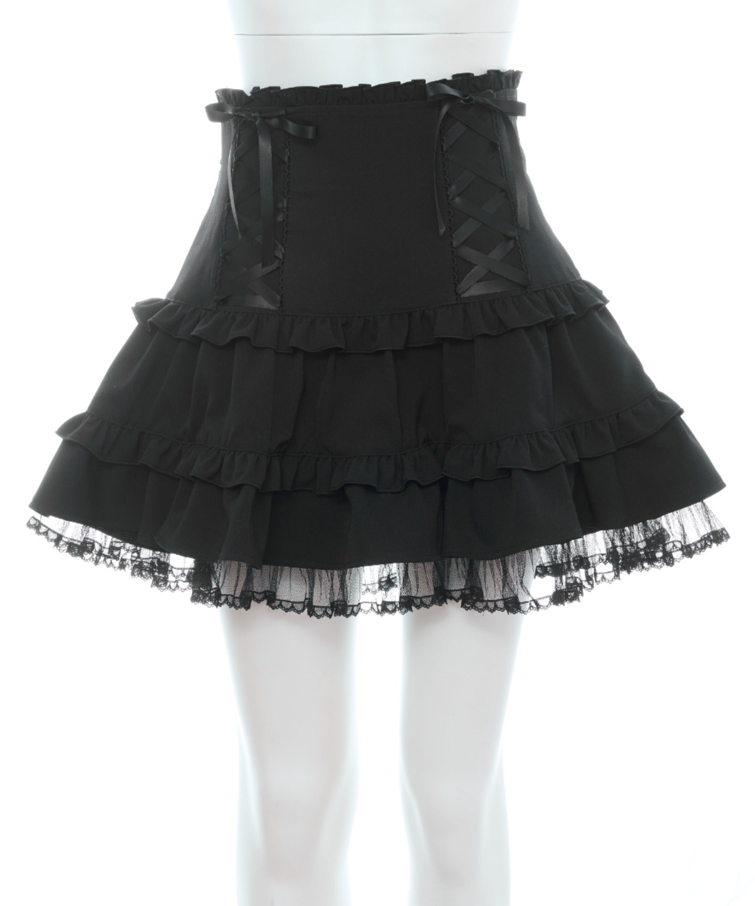 シークレットハニー Secret Honey レースアップティアードスカパン （クロ） クロ