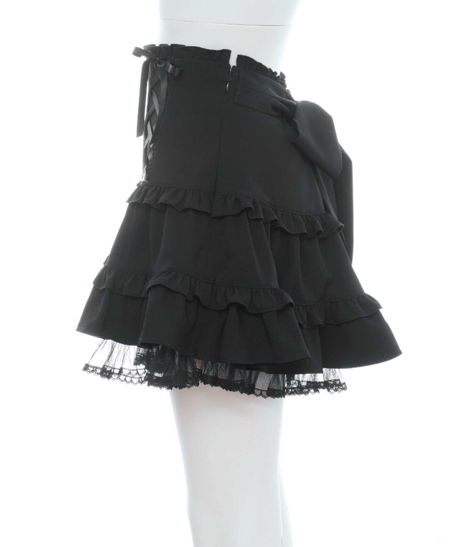 シークレットハニー Secret Honey レースアップティアードスカパン （クロ） クロ