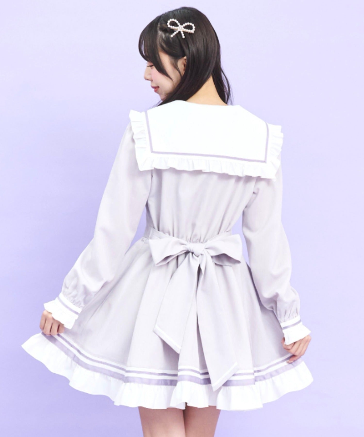 シークレットハニー Secret Honey フロントレースアップセーラーワンピース （グレー） グレー