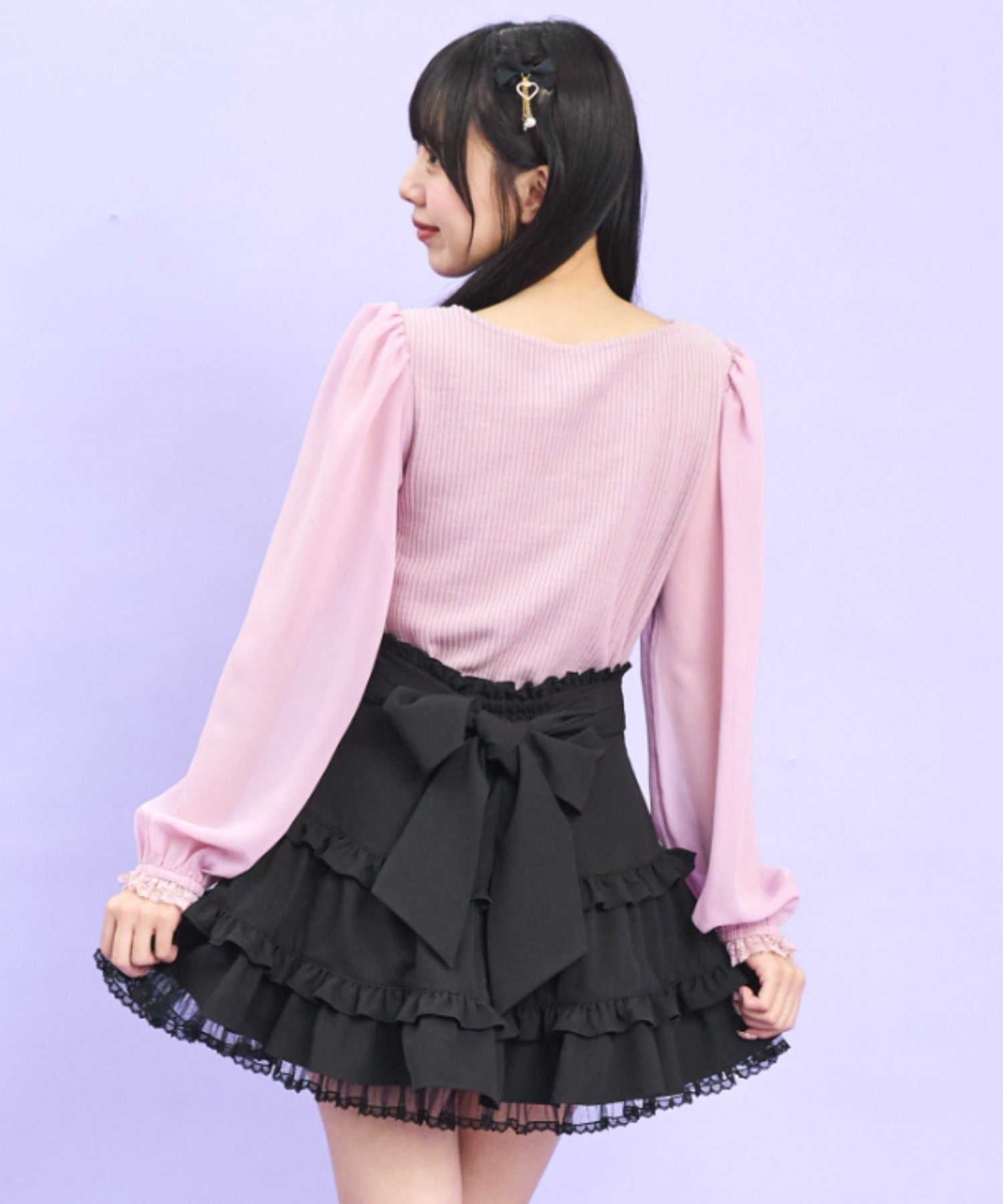 シークレットハニー Secret Honey レースアップヨークカットソー （ピンク） ピンク