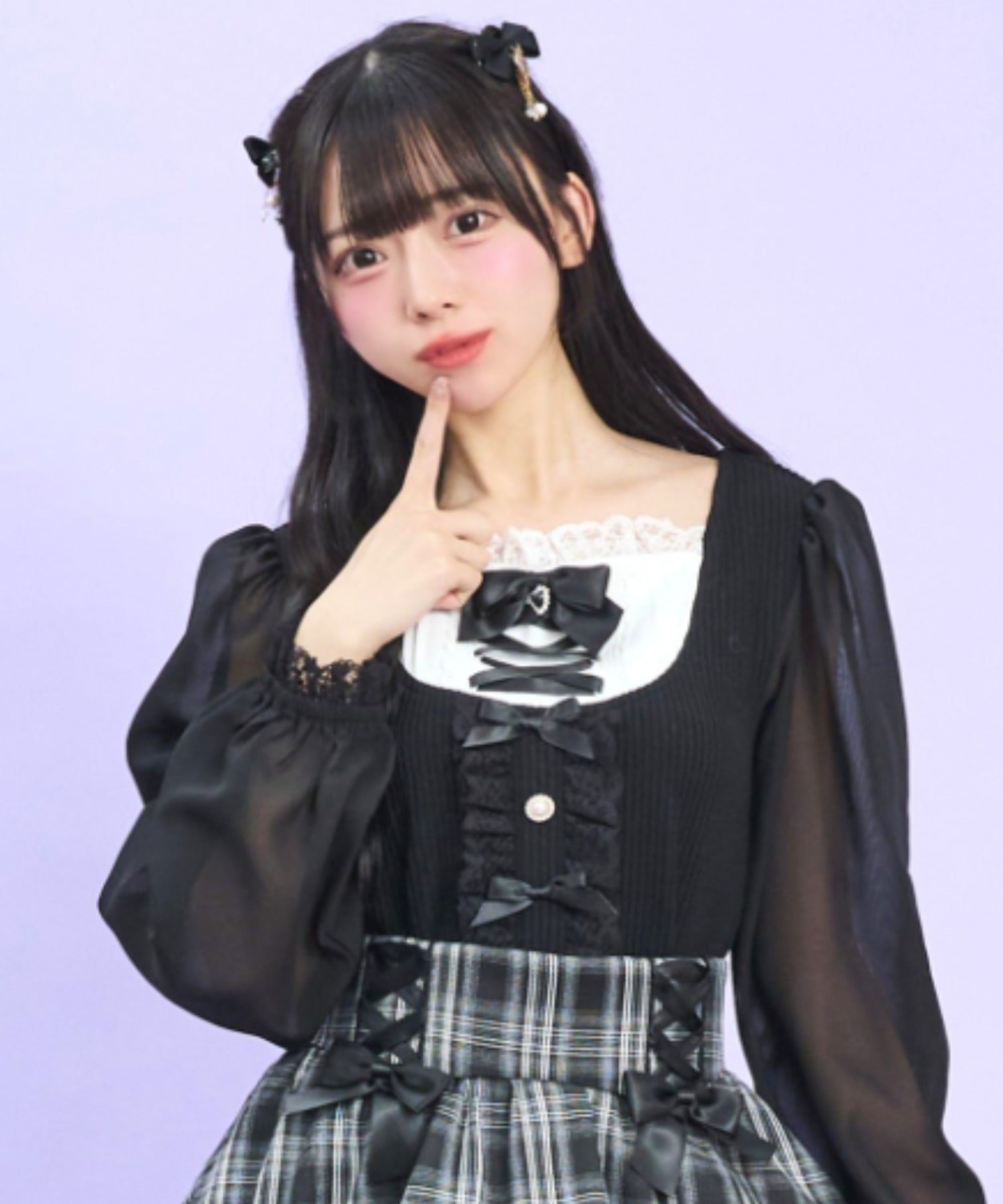 シークレットハニー Secret Honey レースアップヨークカットソー （クロ） クロ