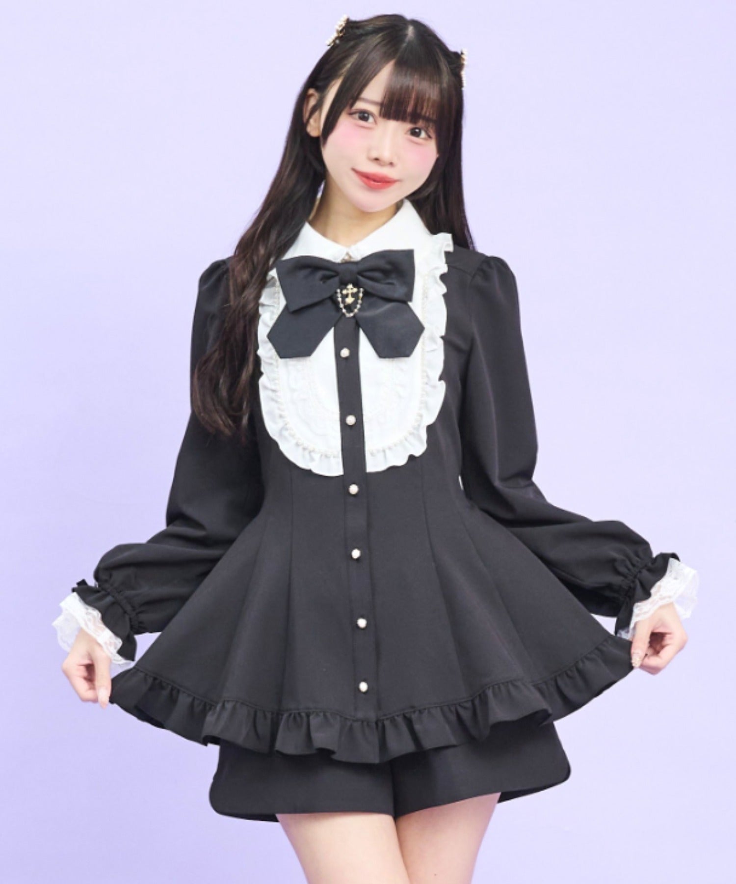 シークレットハニー Secret Honey パールロングヨークセットアップ （クロ） クロ