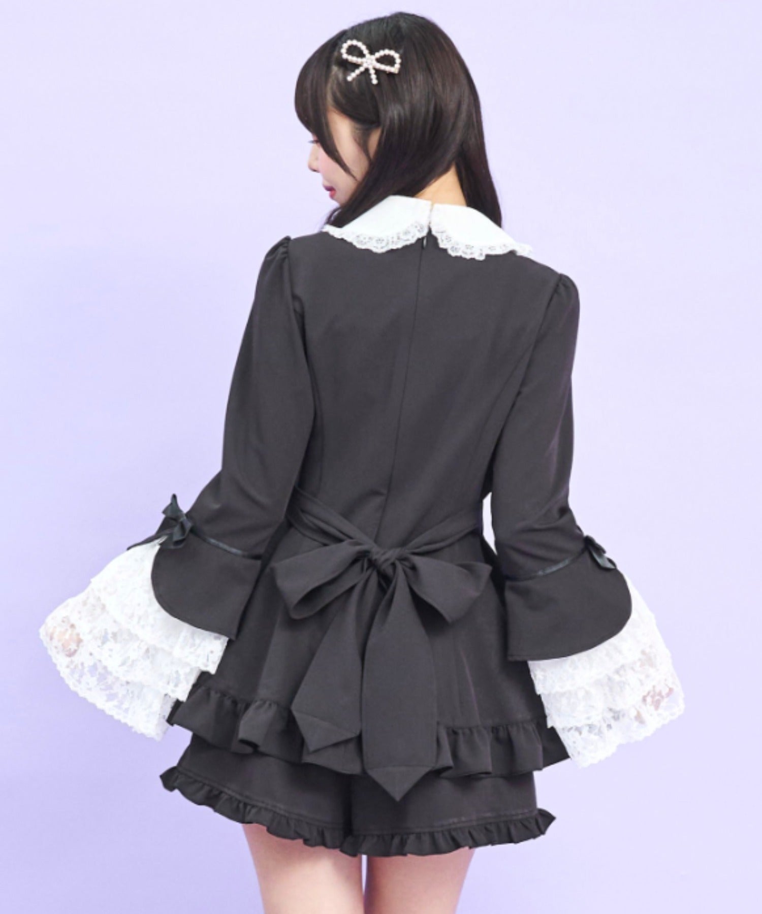 シークレットハニー Secret Honey ティアードベルスリーブセットアップ （クロ） クロ